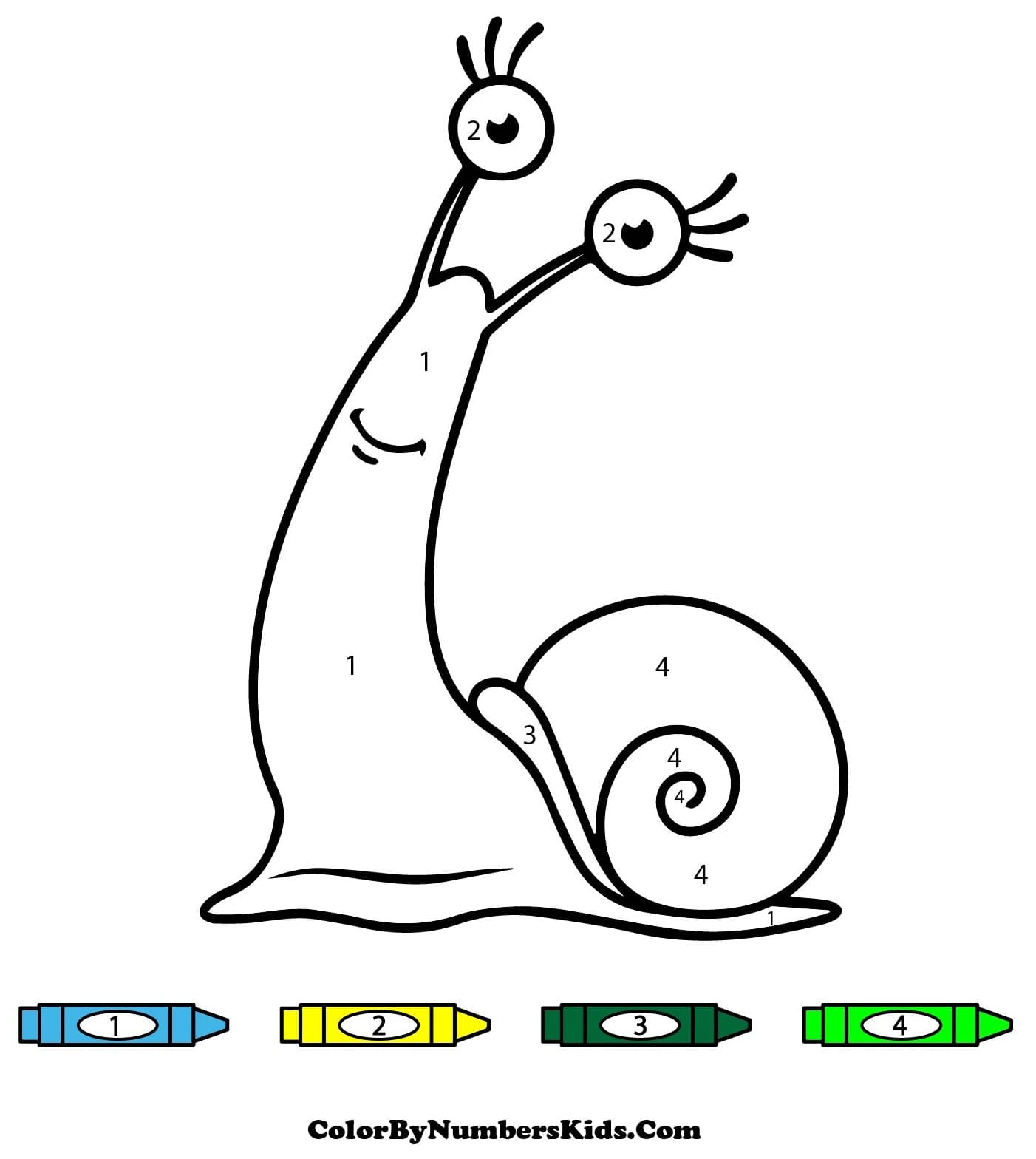 Snail Smiling Color By Number