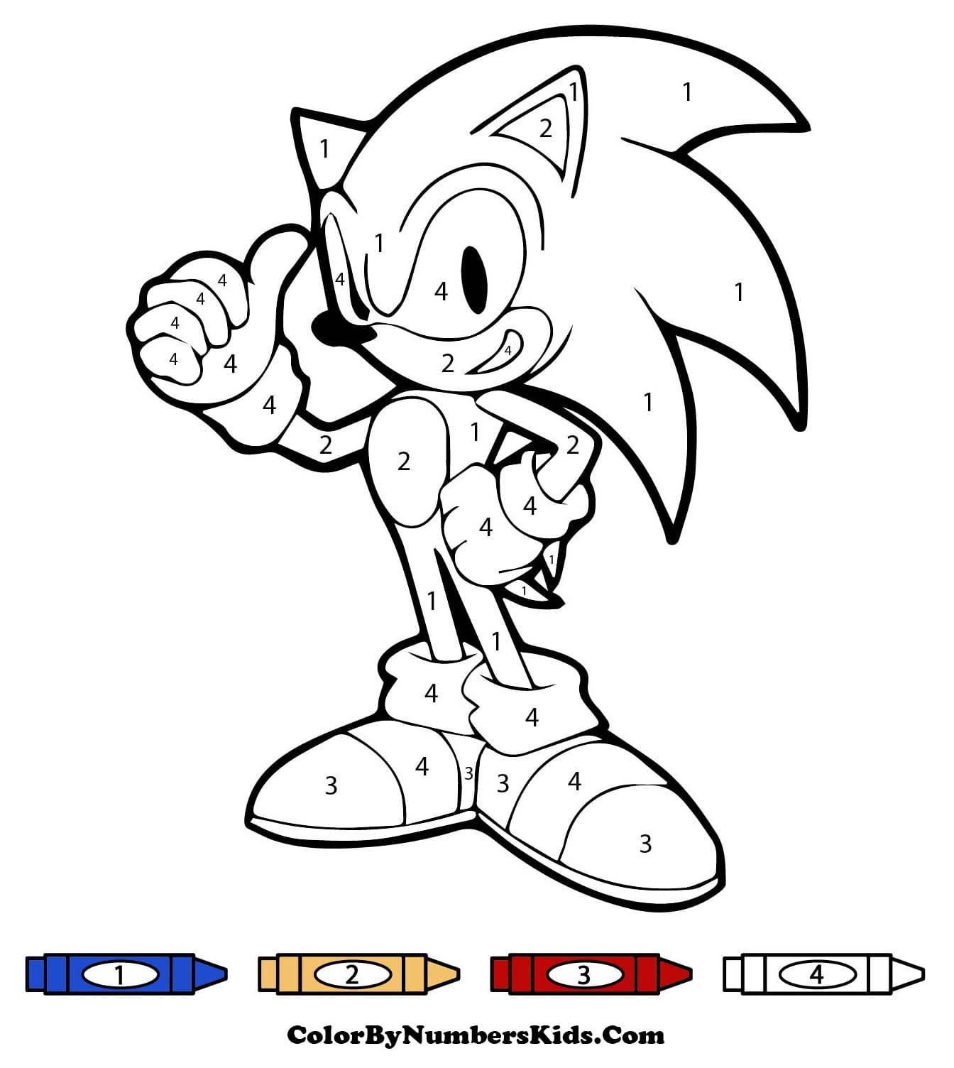 Sonic Thumbs Up Color By Number