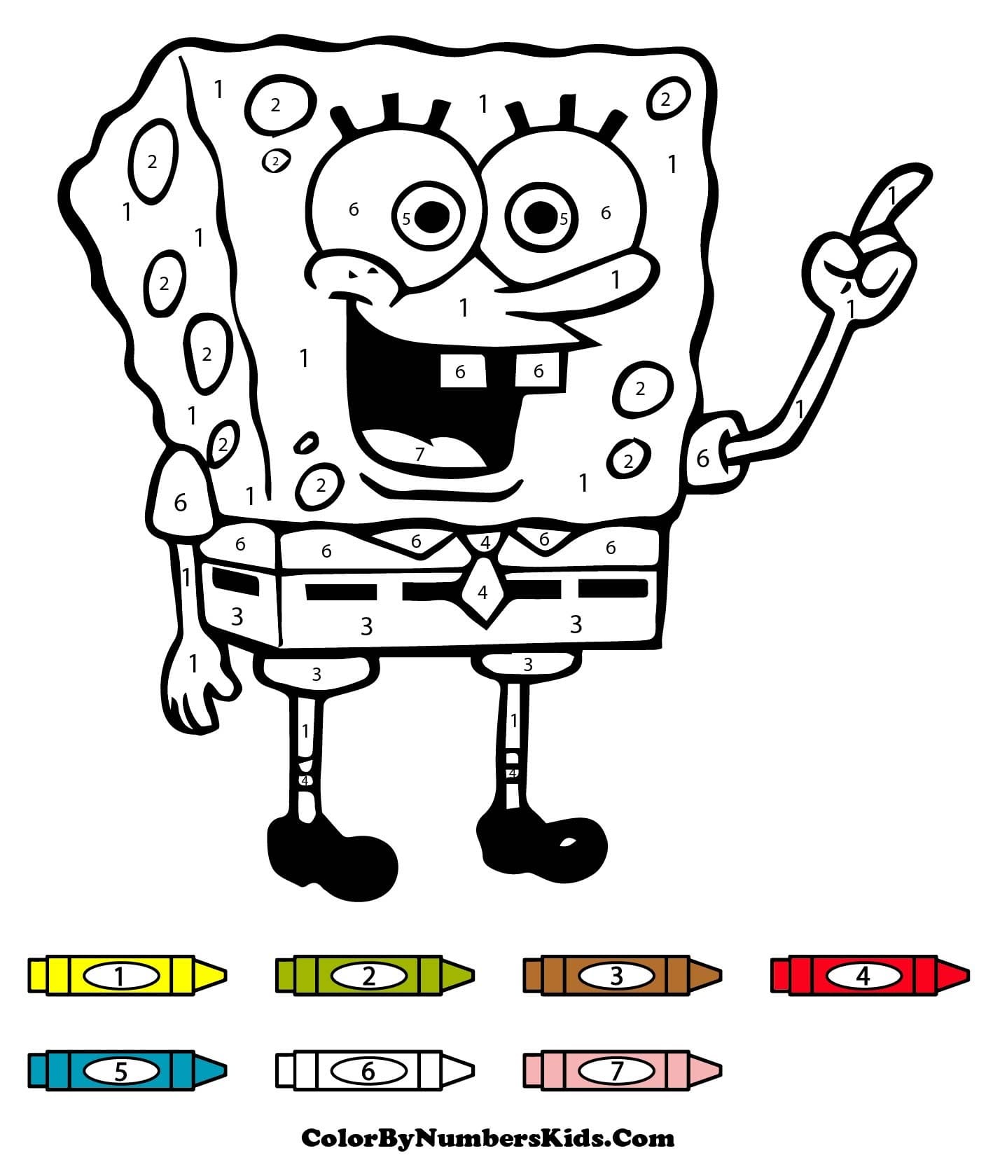 Spongebob Color by Number For Kids