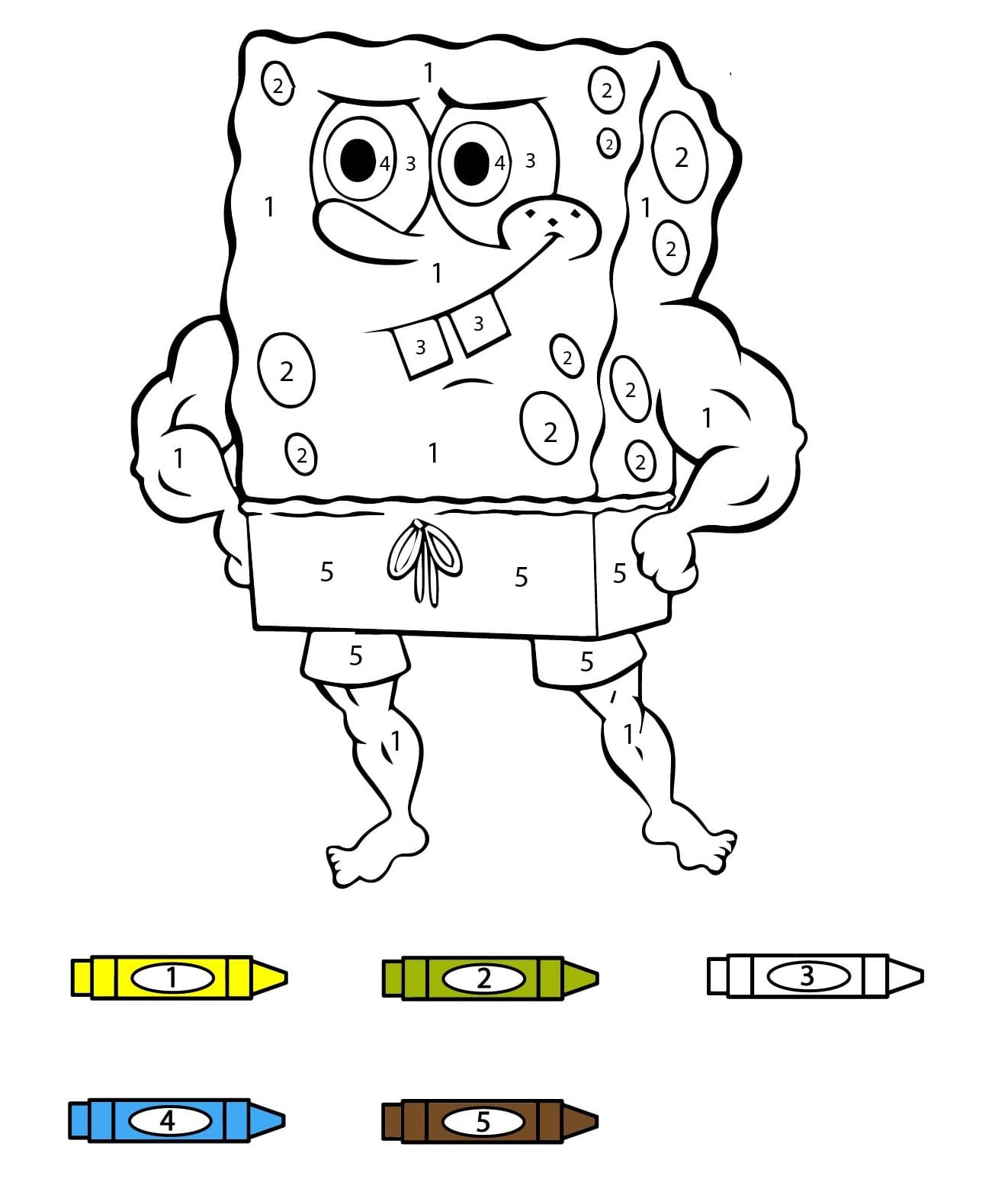 Strong Spongebob Color by Number