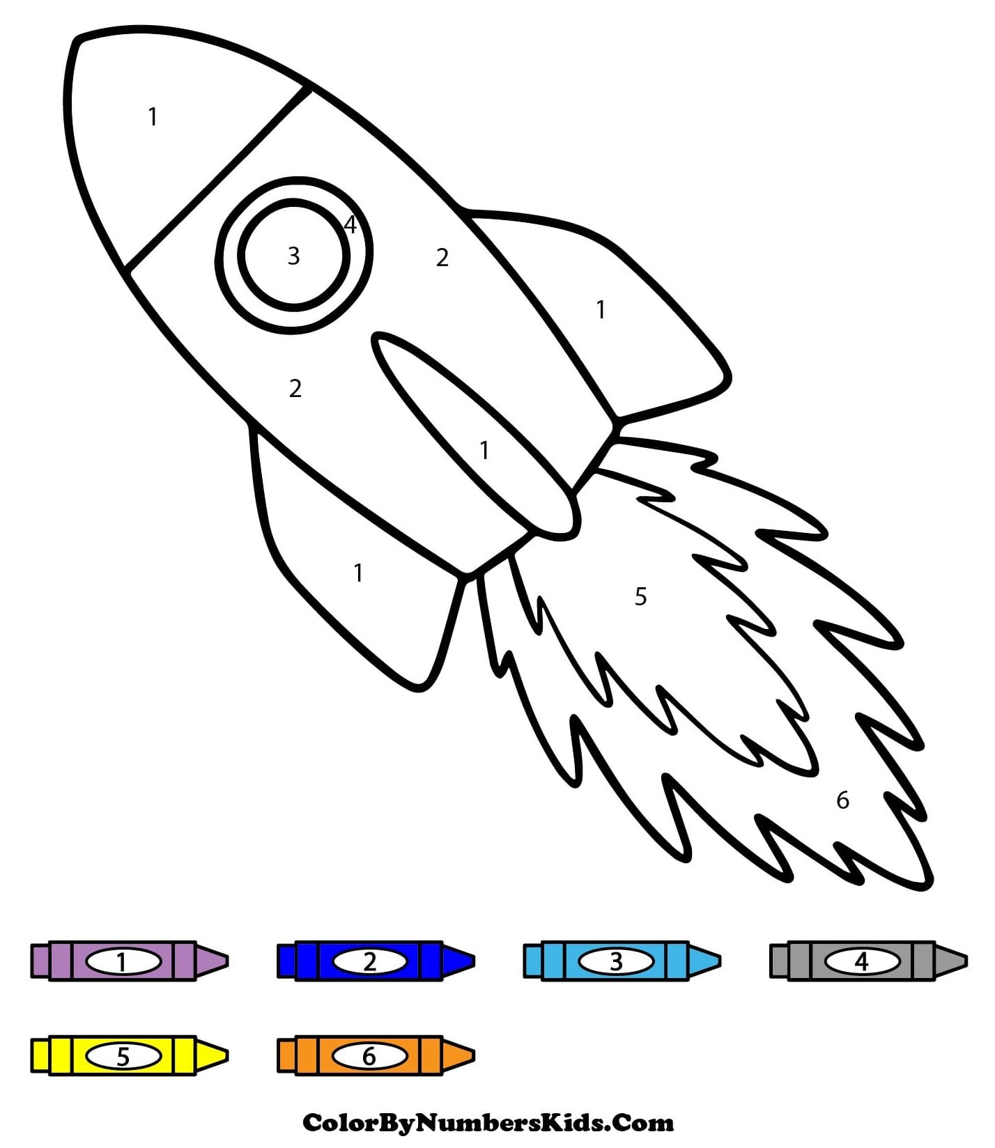 Super Rocket Color By Number