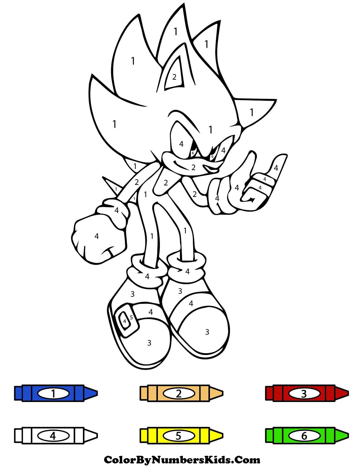 Super Sonic Color By Number