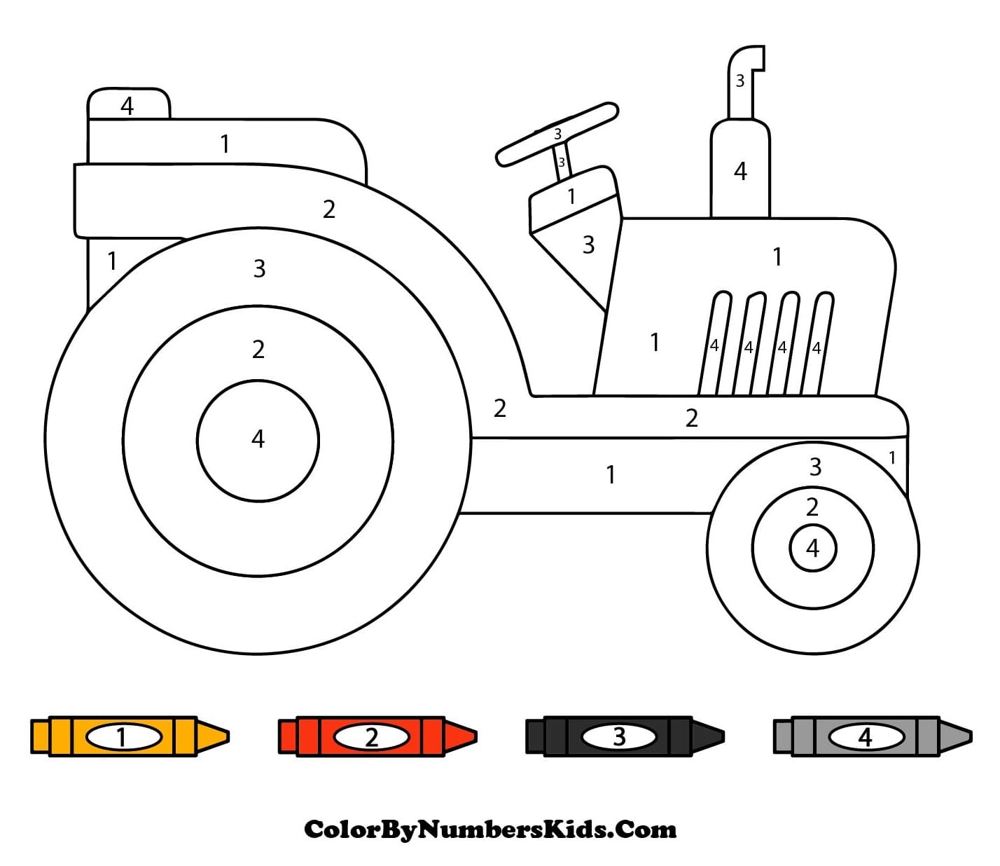 Tractor Color By Number Sheet