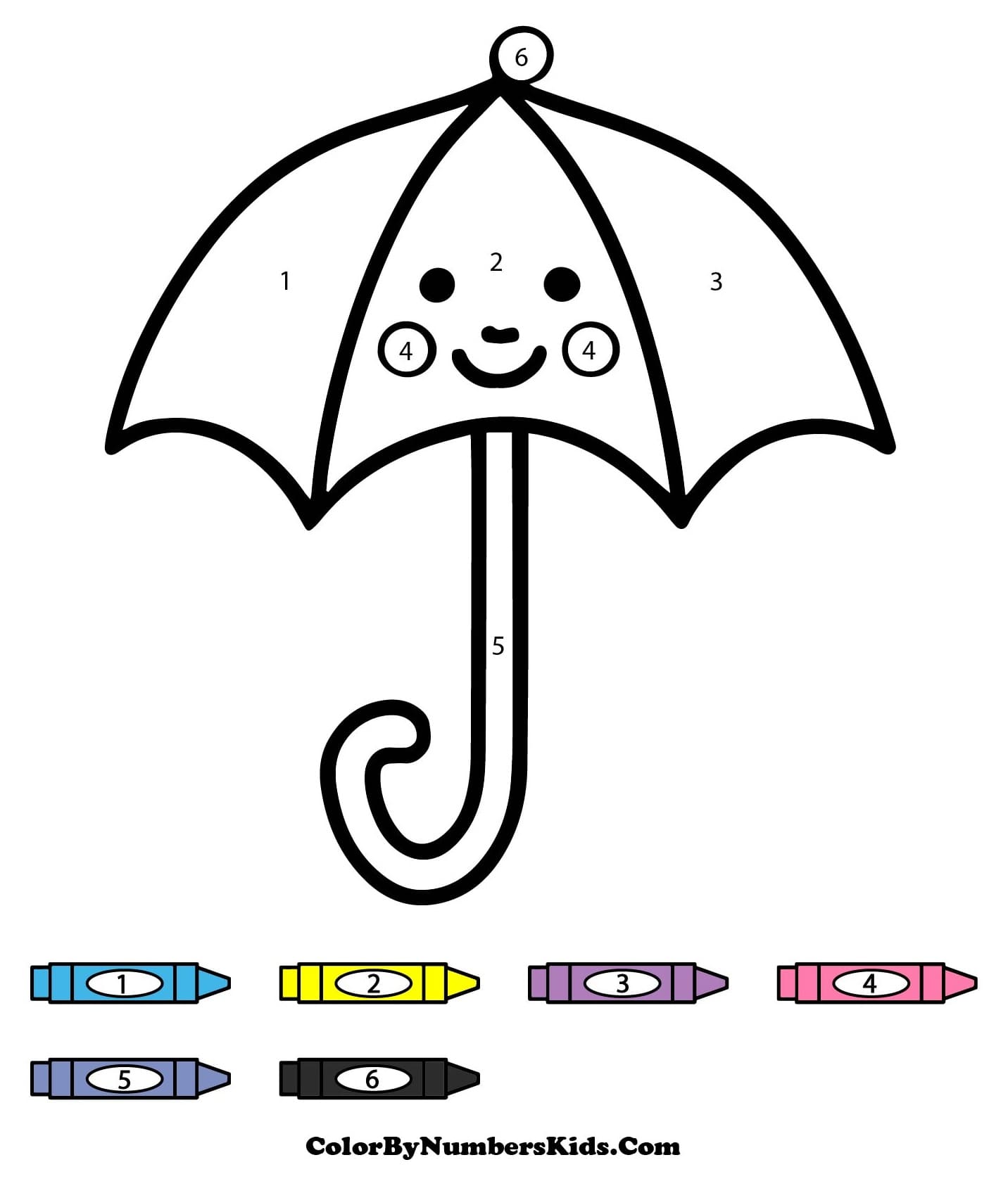 Umbrella Cute Color By Number