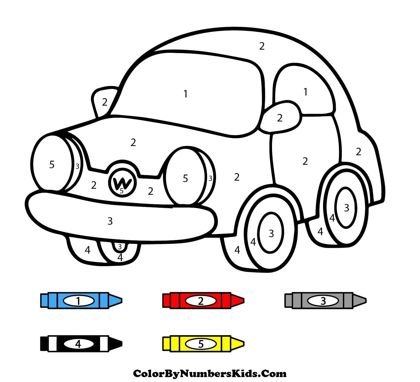Volkswagen Car Color By Number