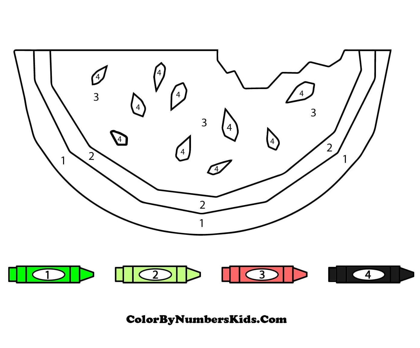 Watermelon Shape Color By Number