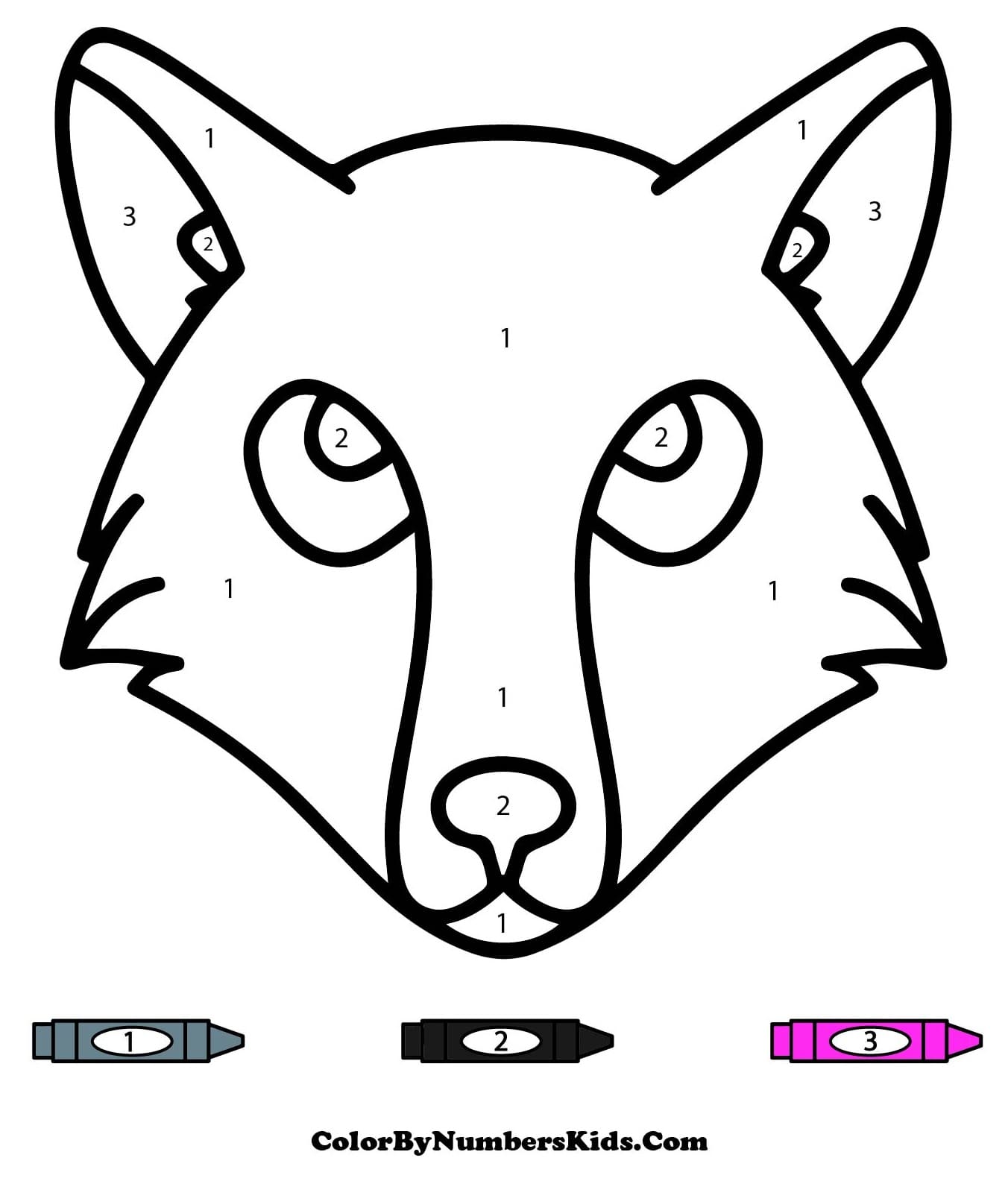 Wolf Head Color by Number