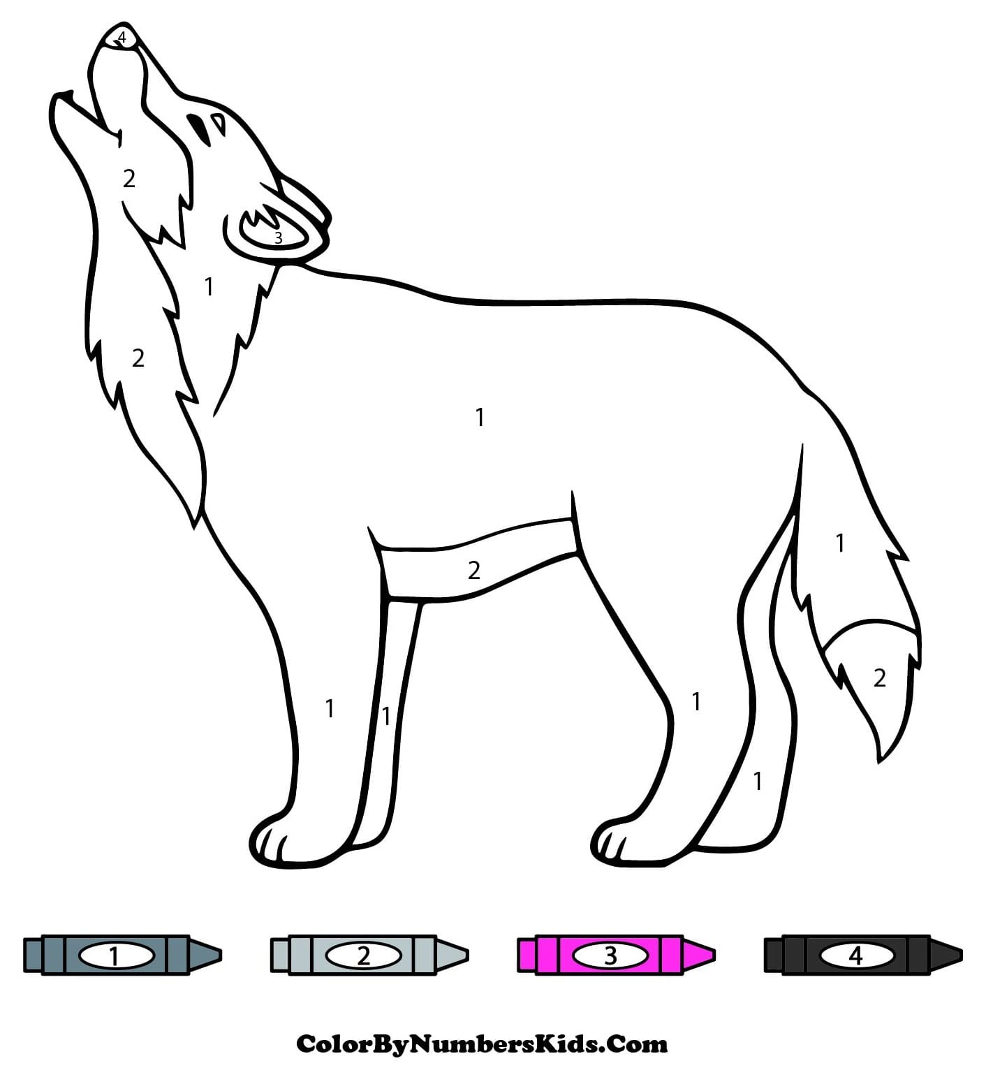 Wolf Howl Color by Number