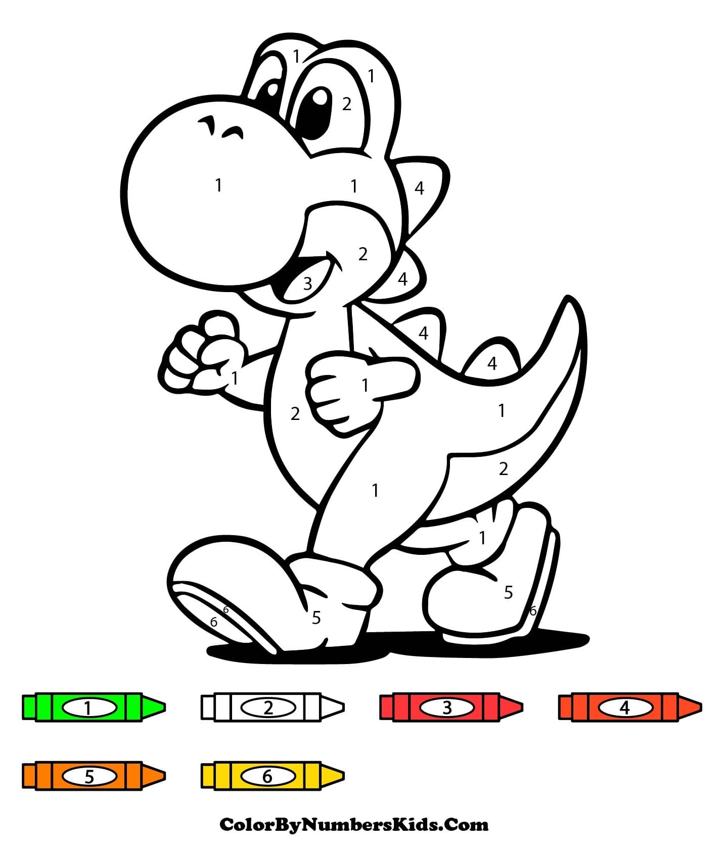 Yoshi Walk Color By Number
