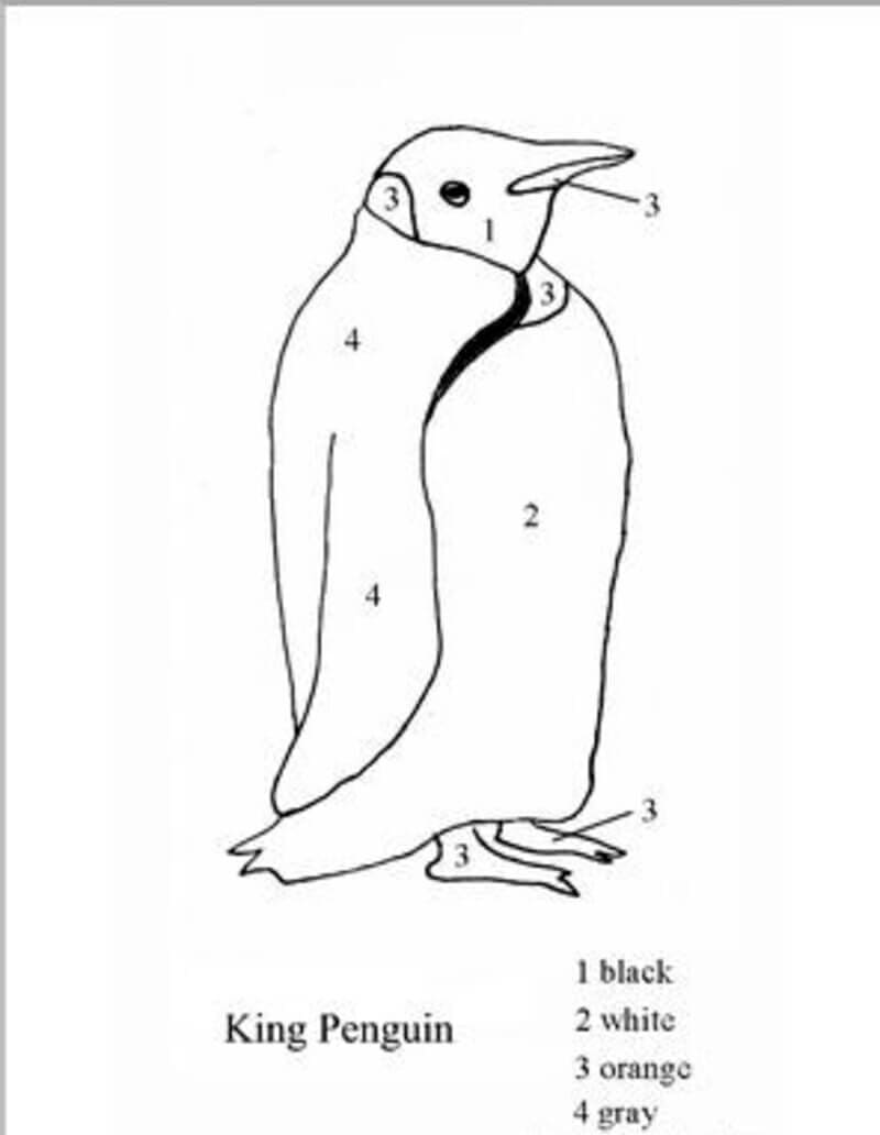 Free Penguin Color By Number