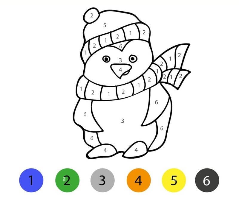 Funny Penguin Color By Number