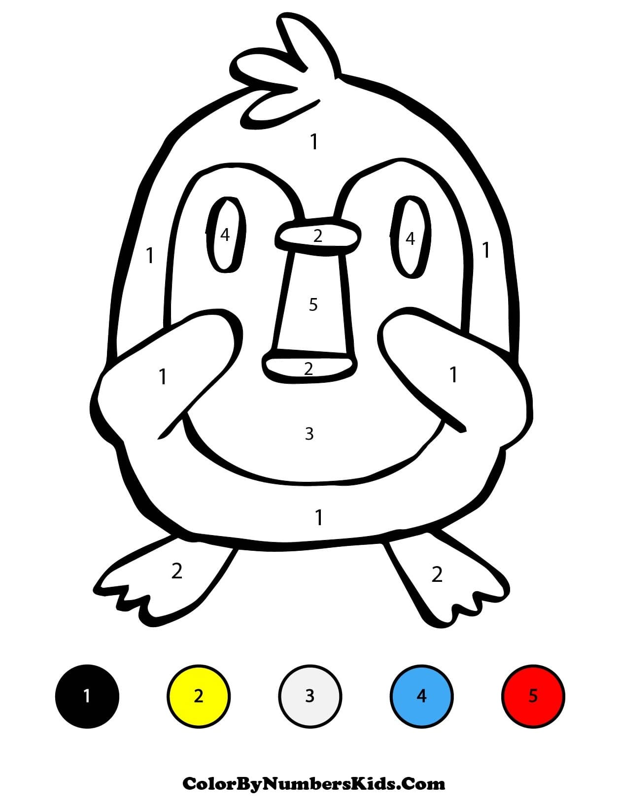 Penguin Color By Number Printable