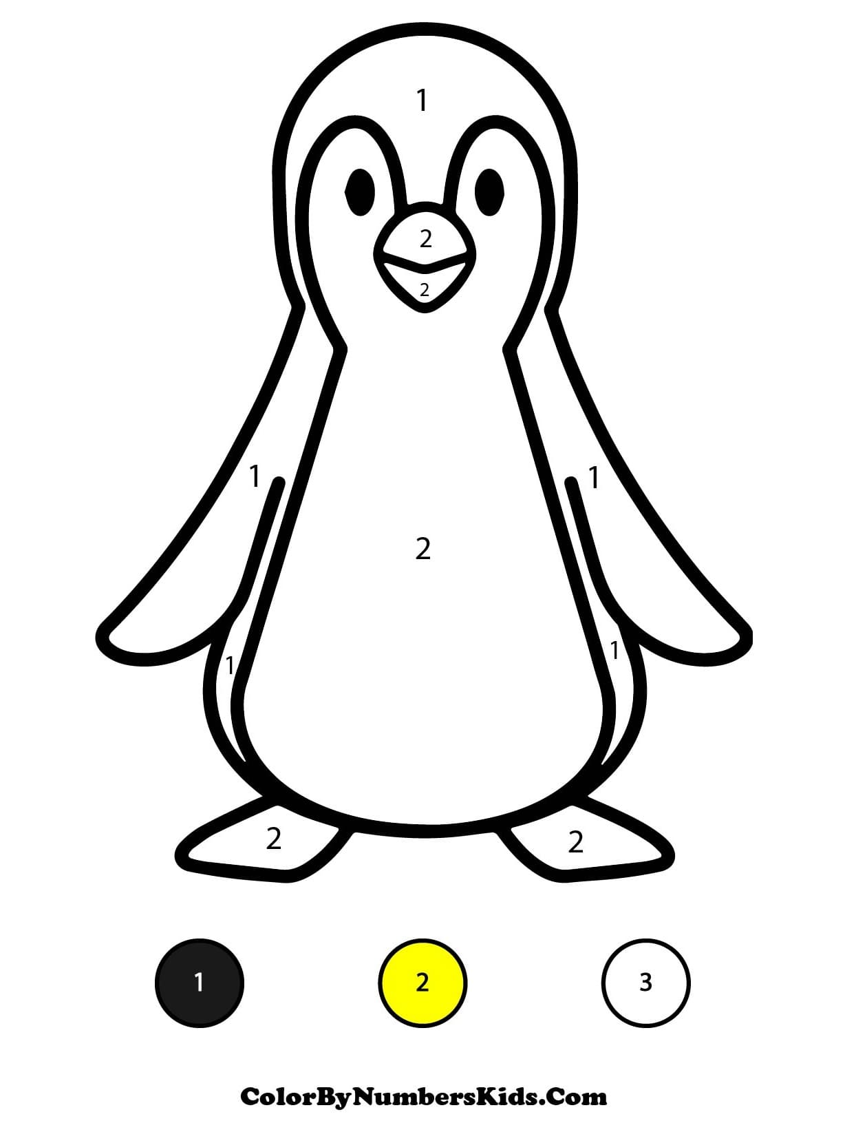 Penguin Color By Number Worksheet 02