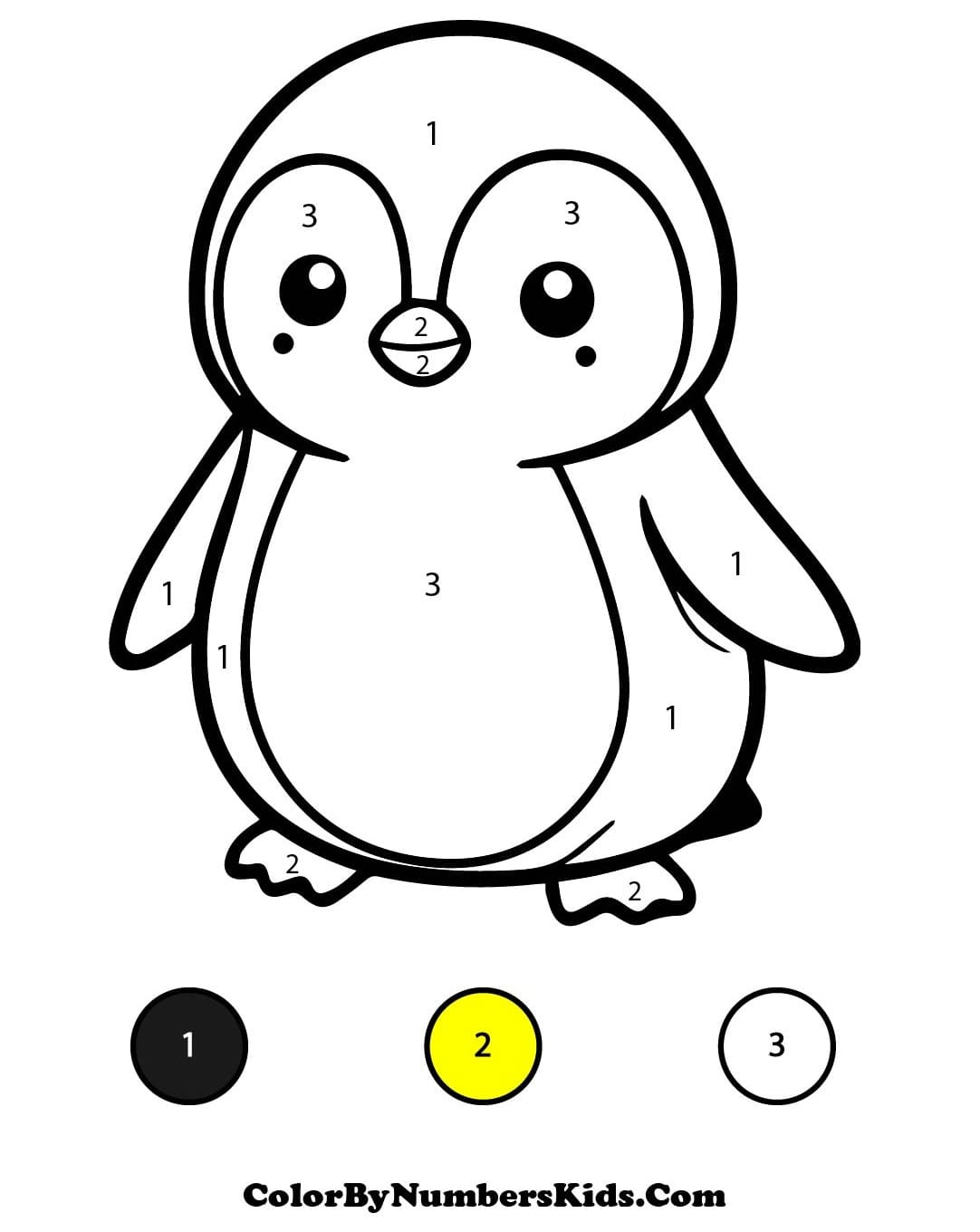 Penguin Color By Number Worksheet 04