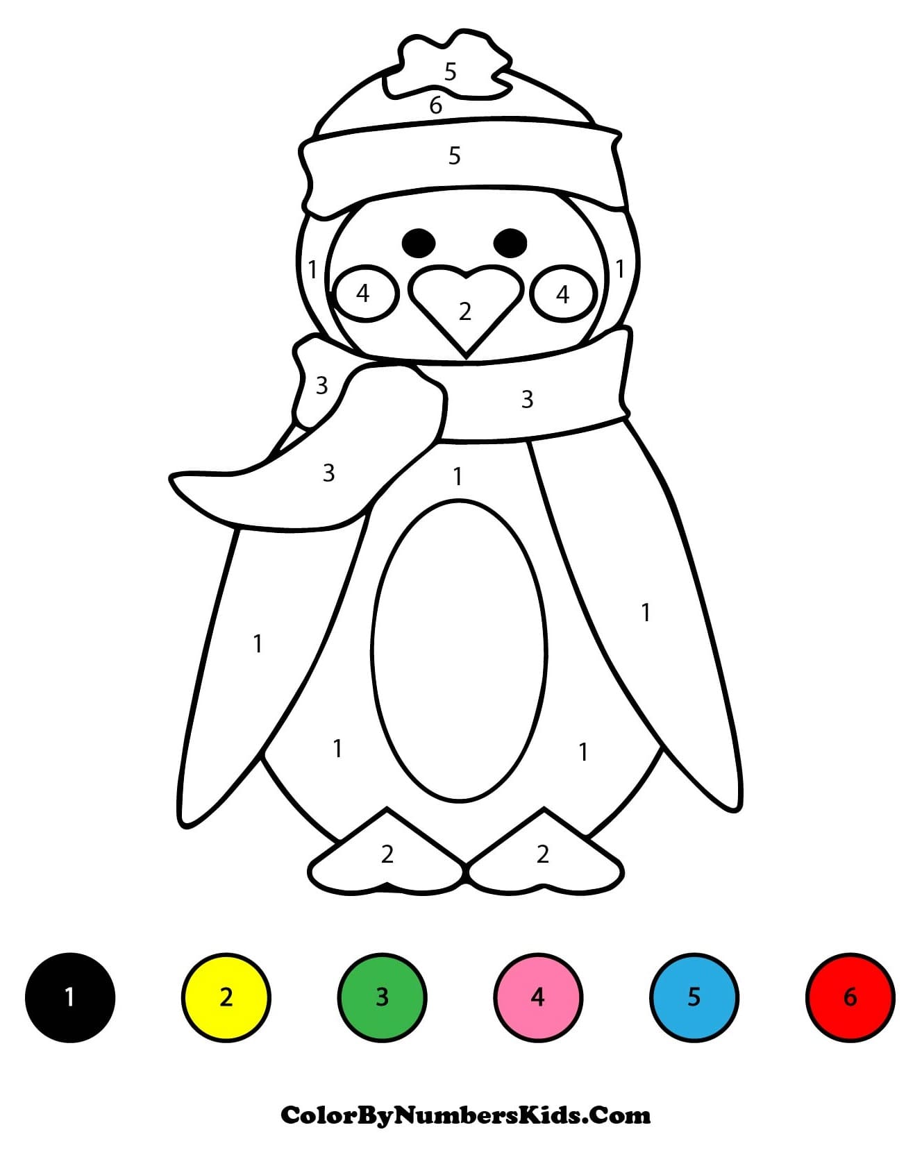 Penguin Color By Number Worksheet 05