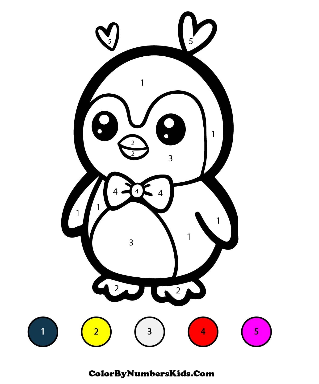 Penguin Color By Number Worksheet 09