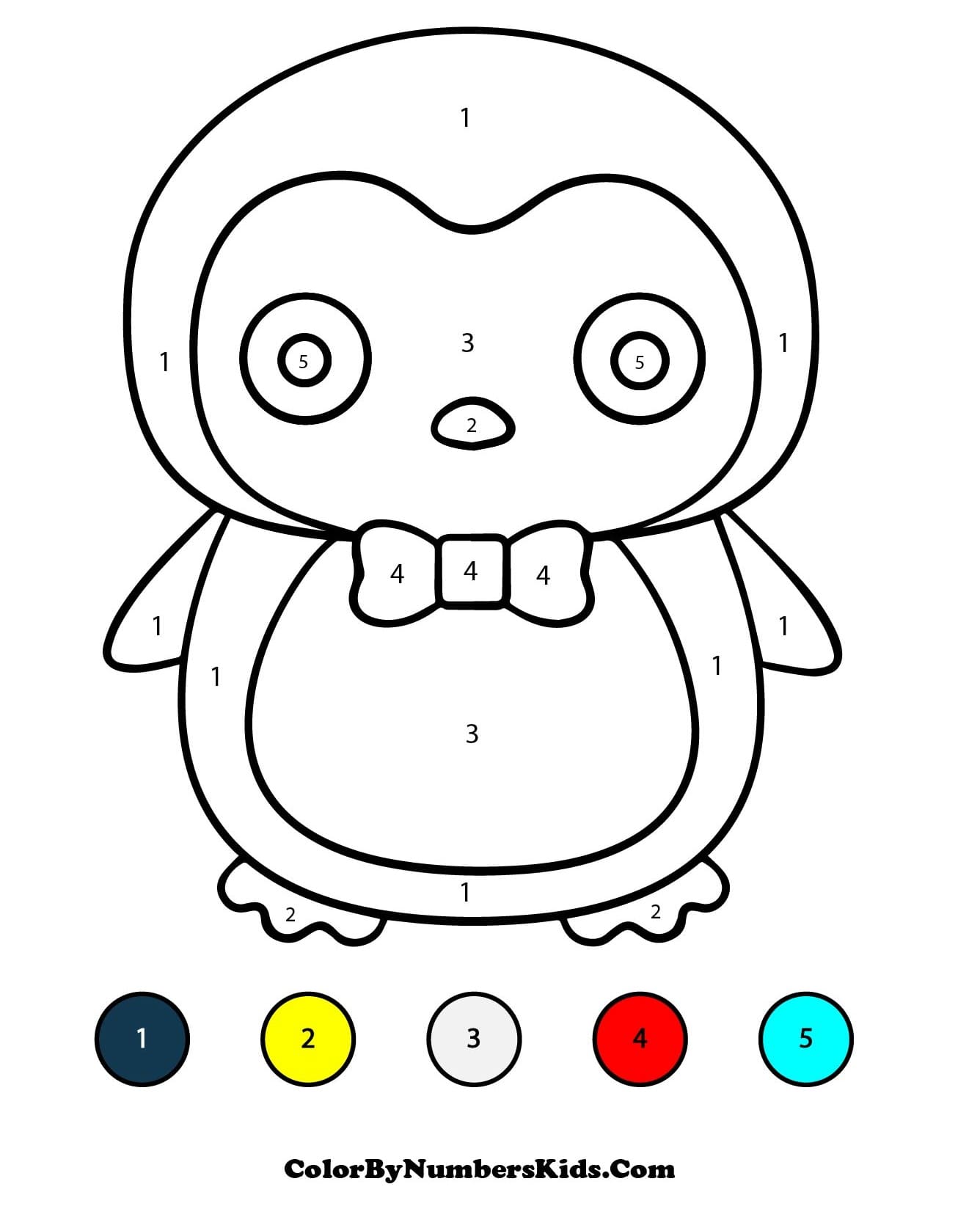 Penguin Color By Number Worksheet 11