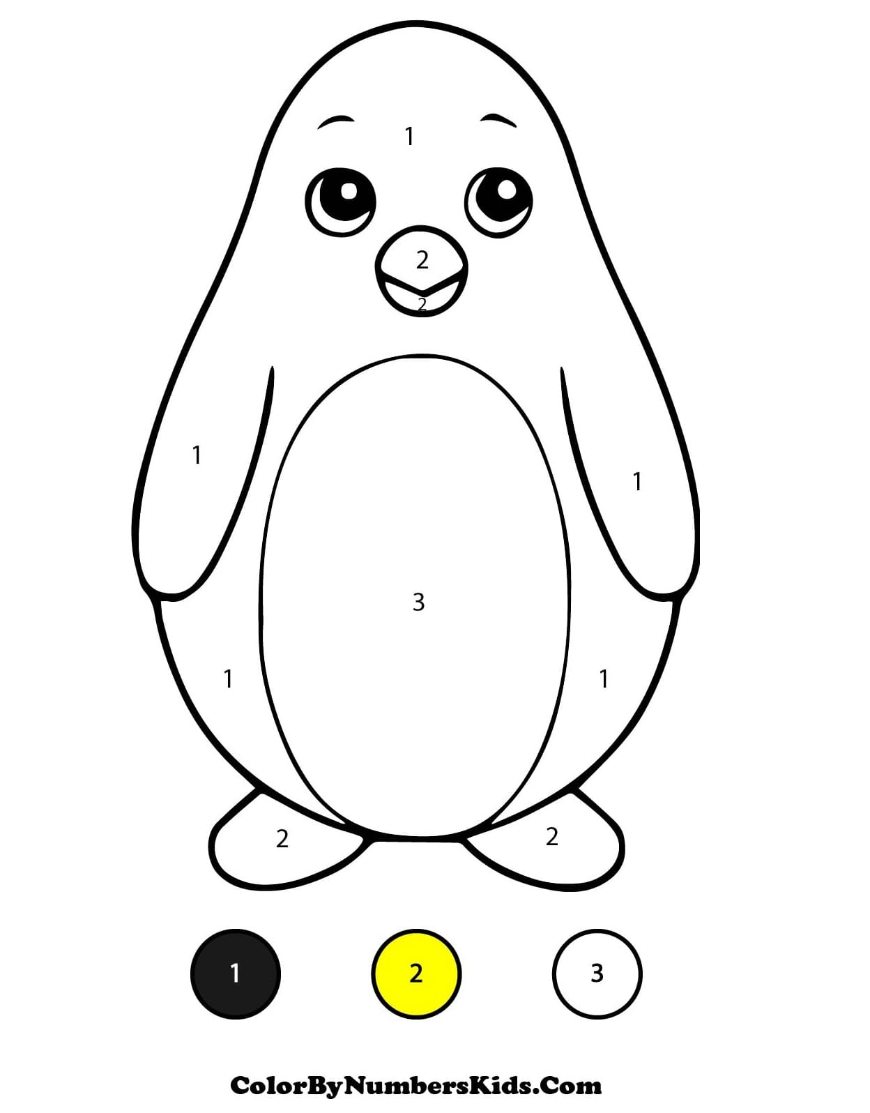 Pretty Penguin Color By Number