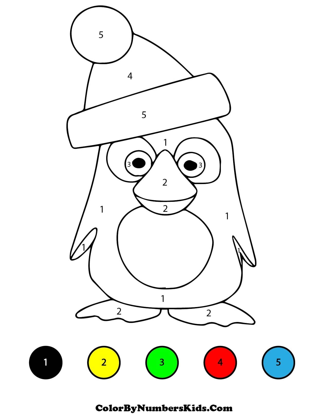 Printable Penguin Color By Number