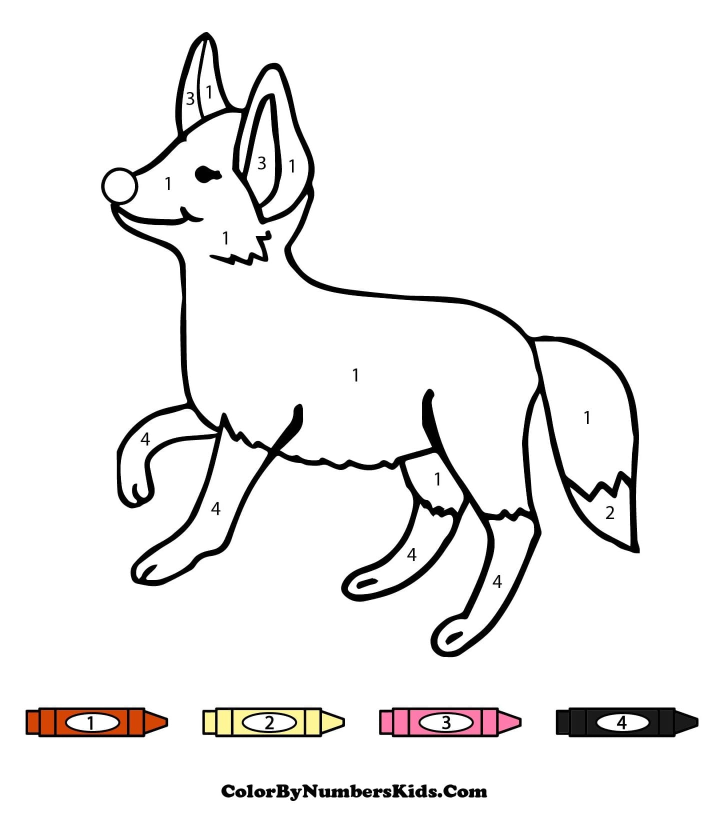 A Happy Fox Color By Number