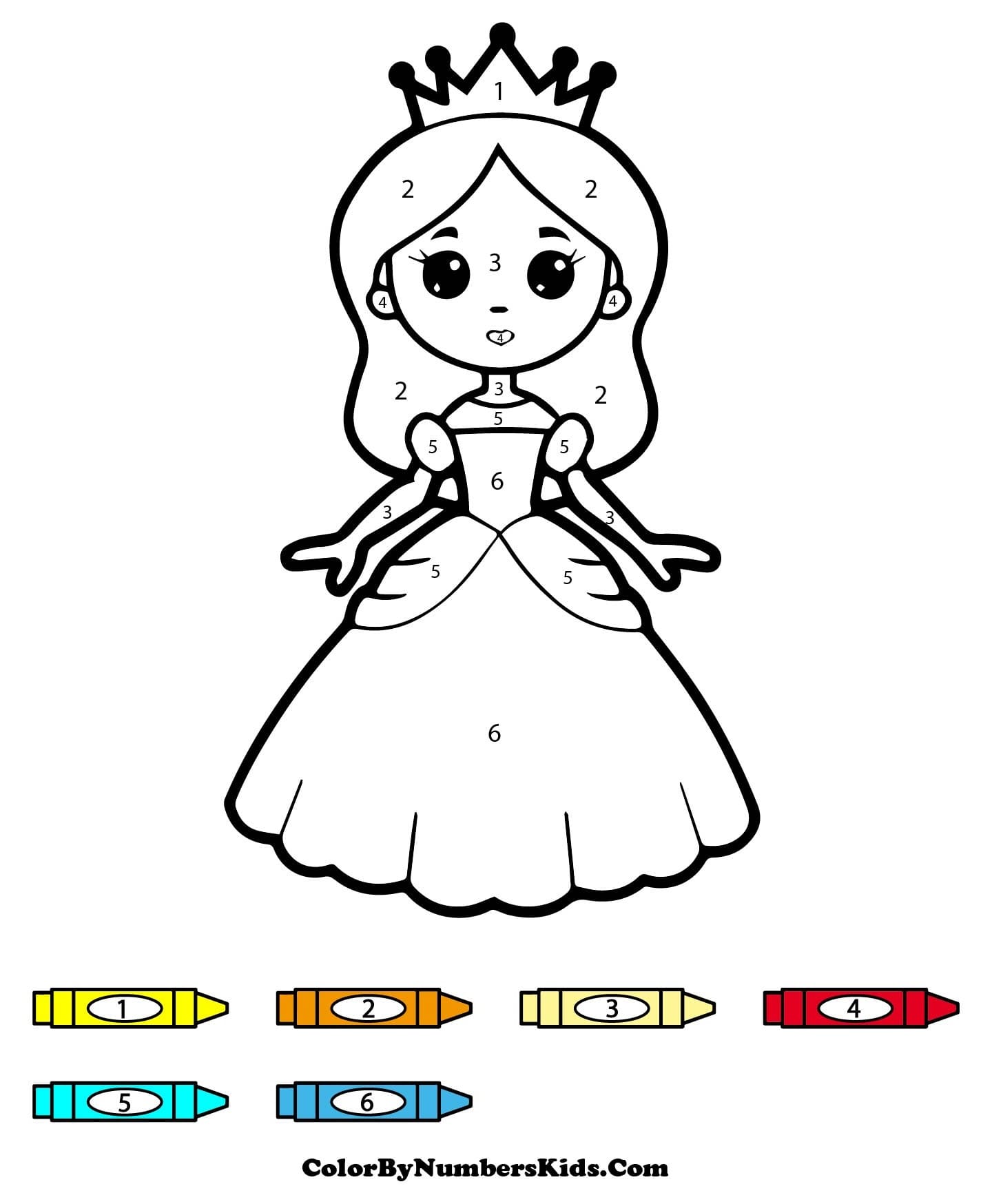 A Princess Color By Number