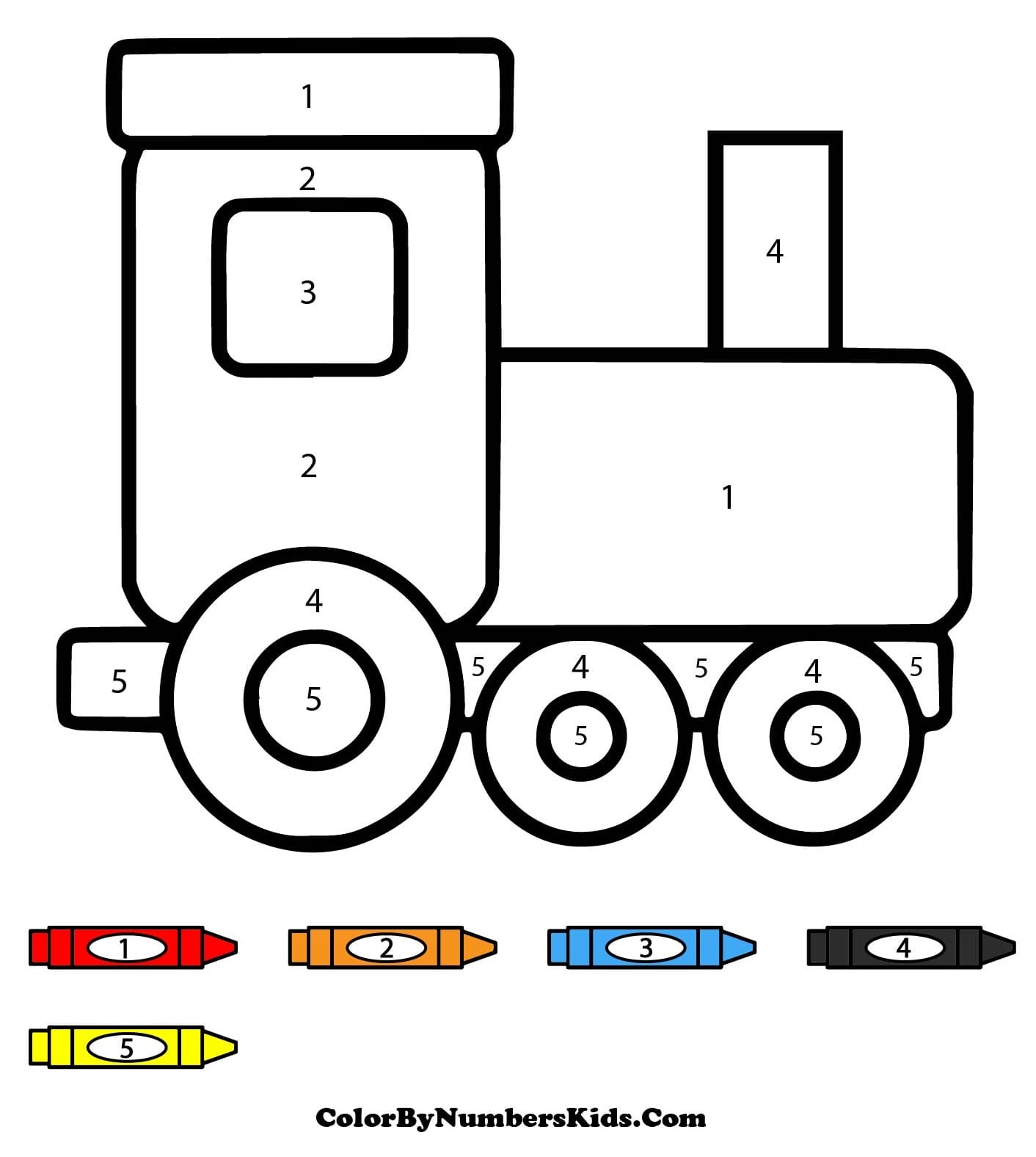 A Simple Train Color By Number