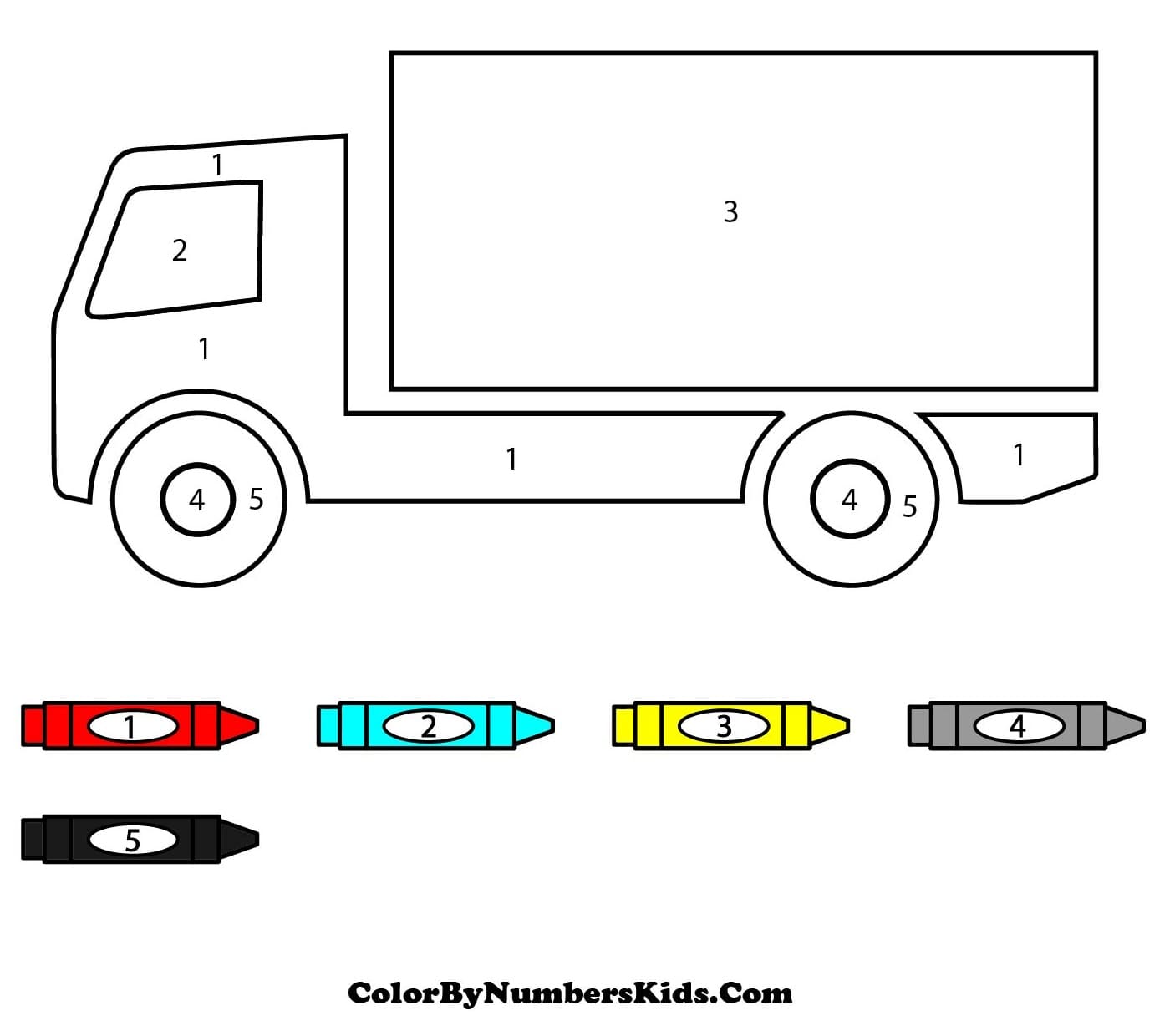 A Simple Truck Color By Number