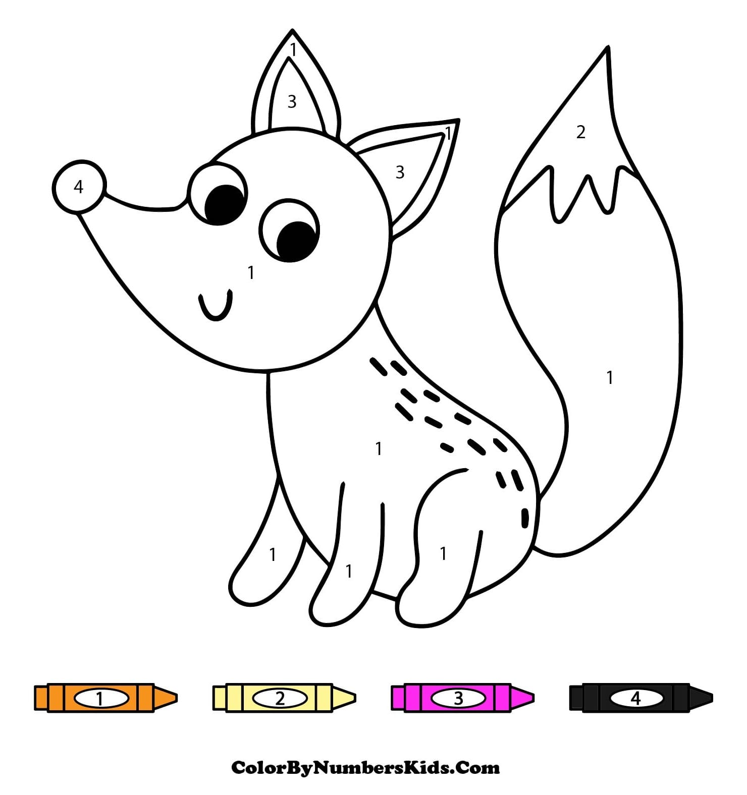 Adorable Fox Color By Number