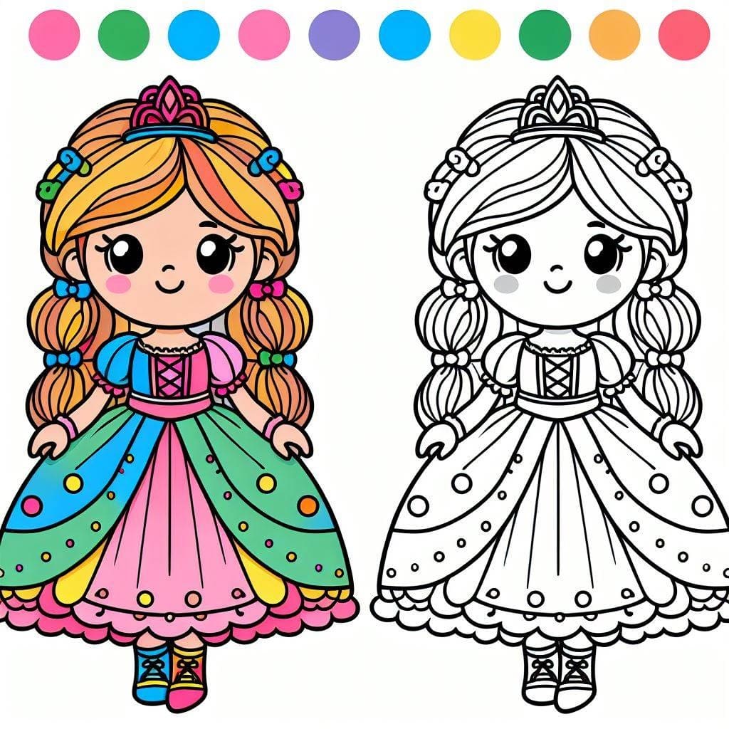 Adorable Princess Color By Number