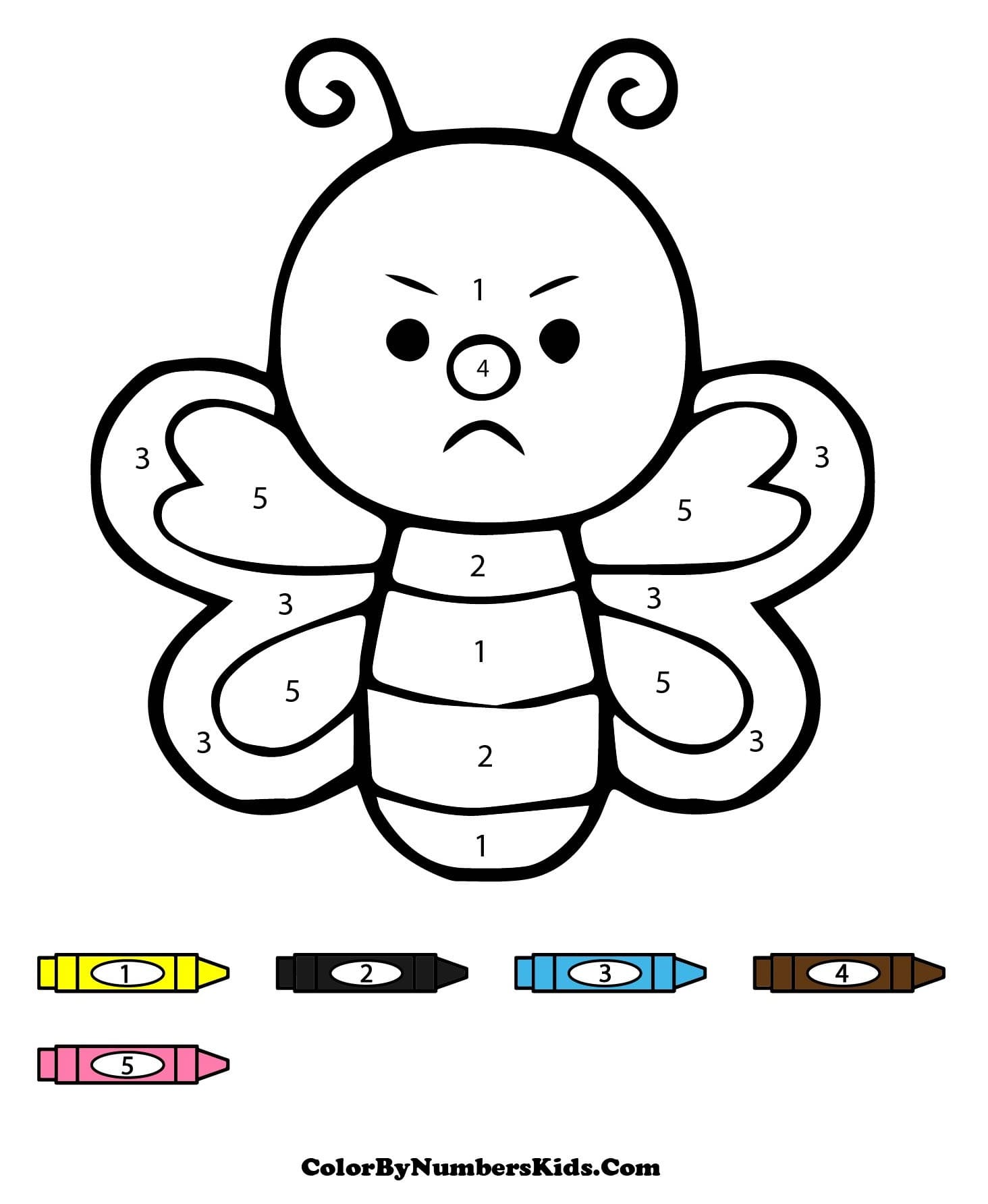 Angry Bee Color By Number