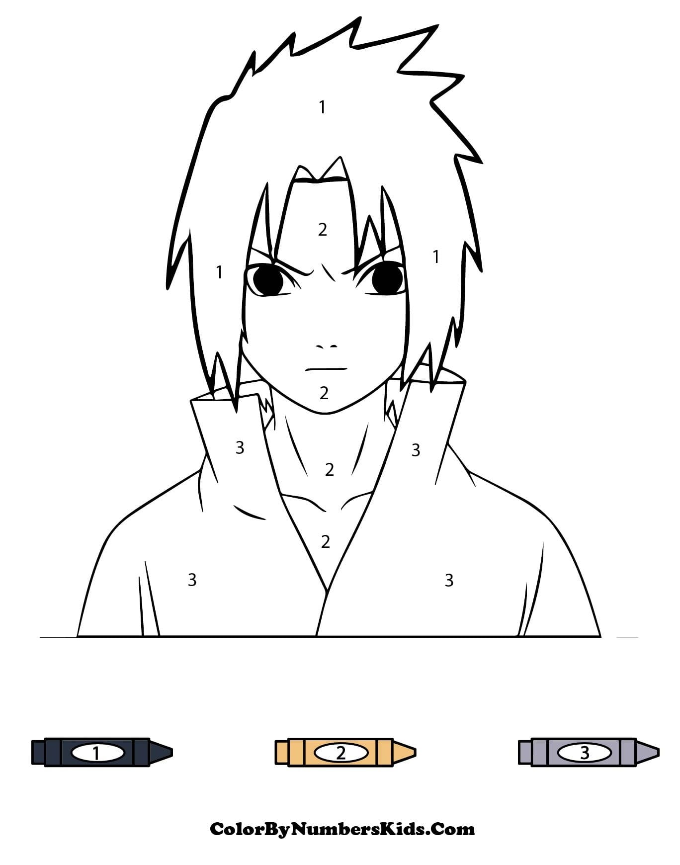 Awesome Sasuke Color By Number