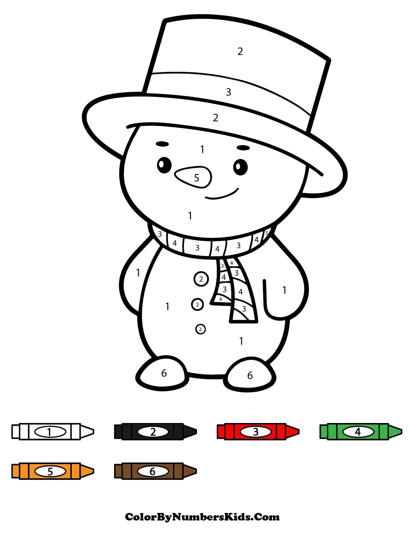 Baby Snowman Color By Number