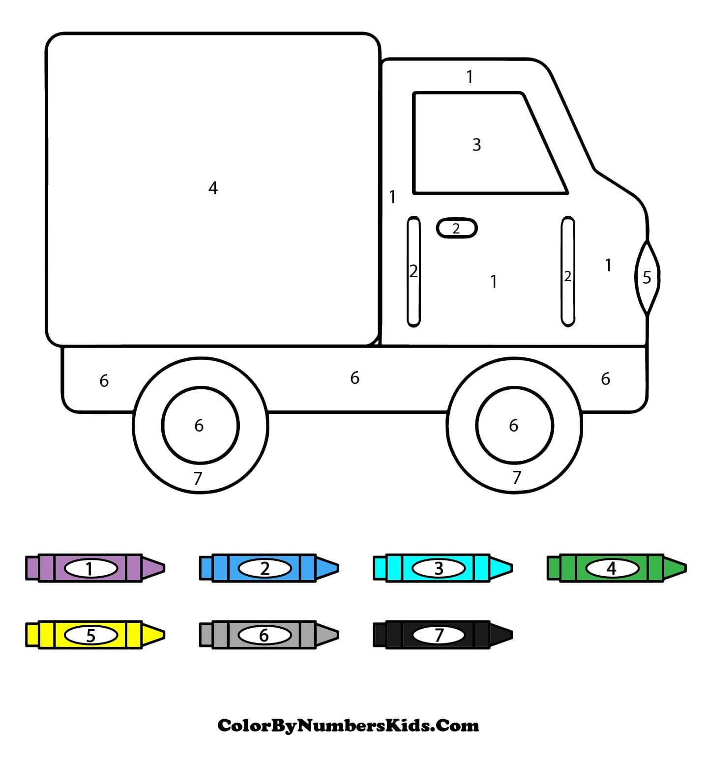 Basic Truck Color By Number