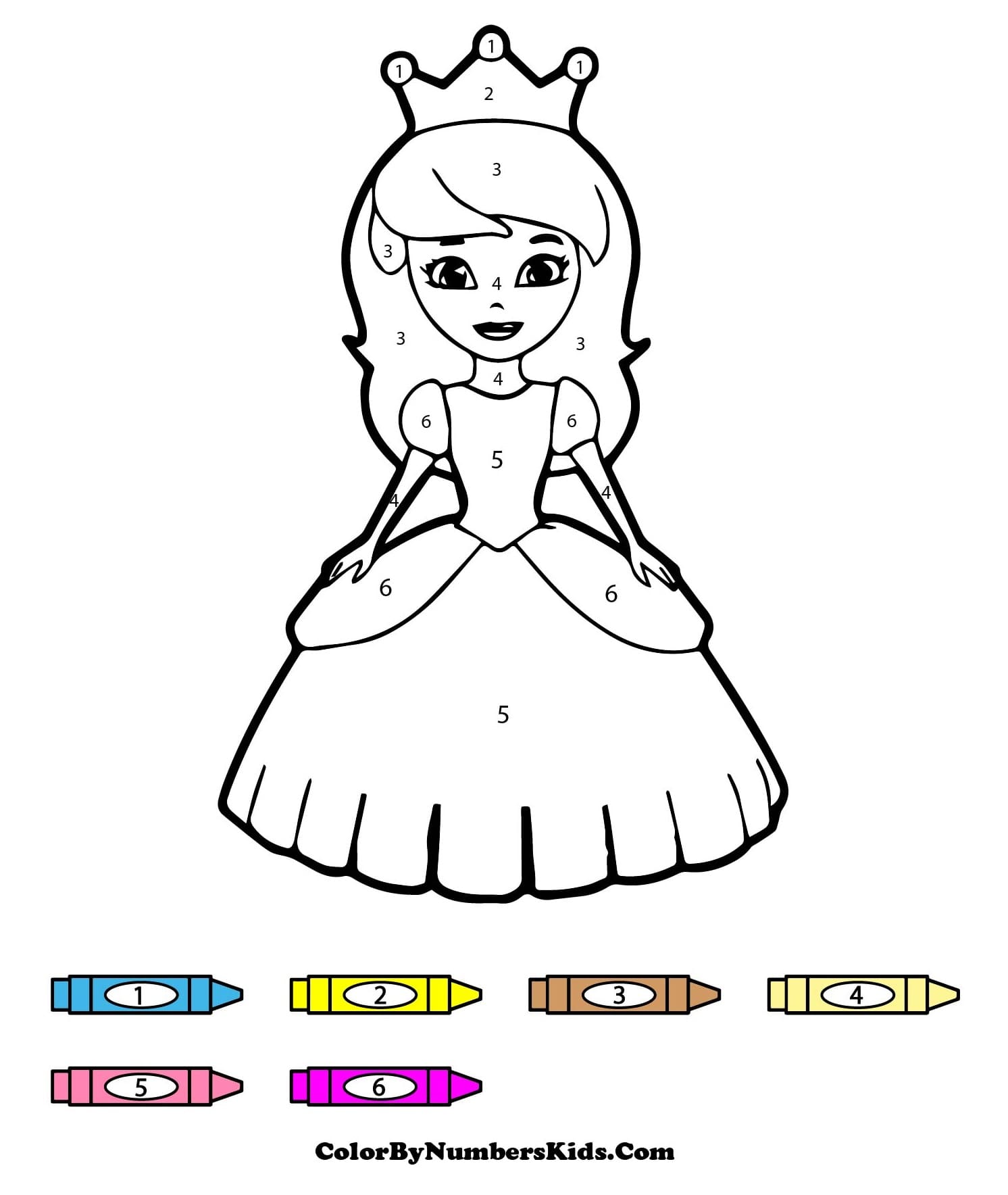 Beautiful Princess Color By Number