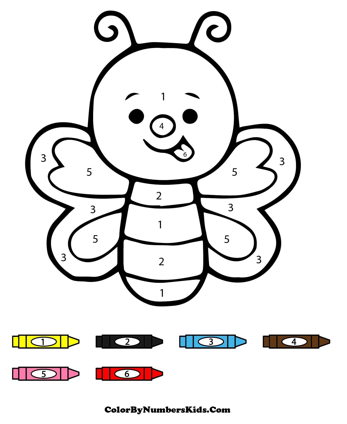 Bee Color By Number Worksheet