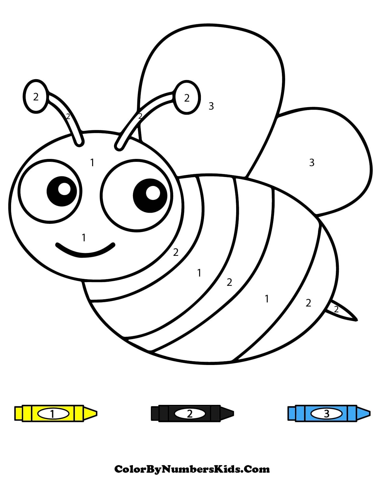 Bee Smiling Color By Number