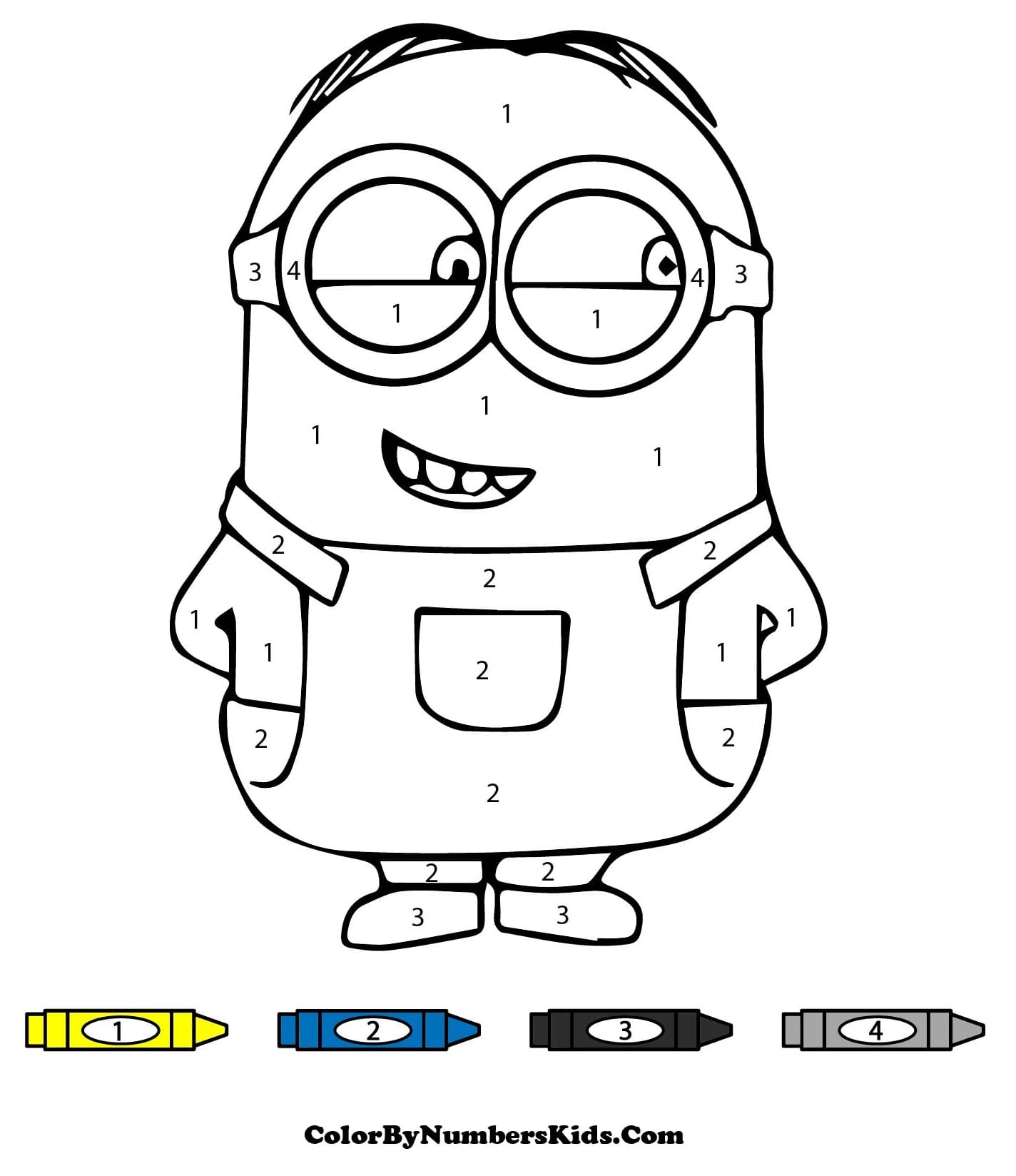 Cartoon Minion Color By Number