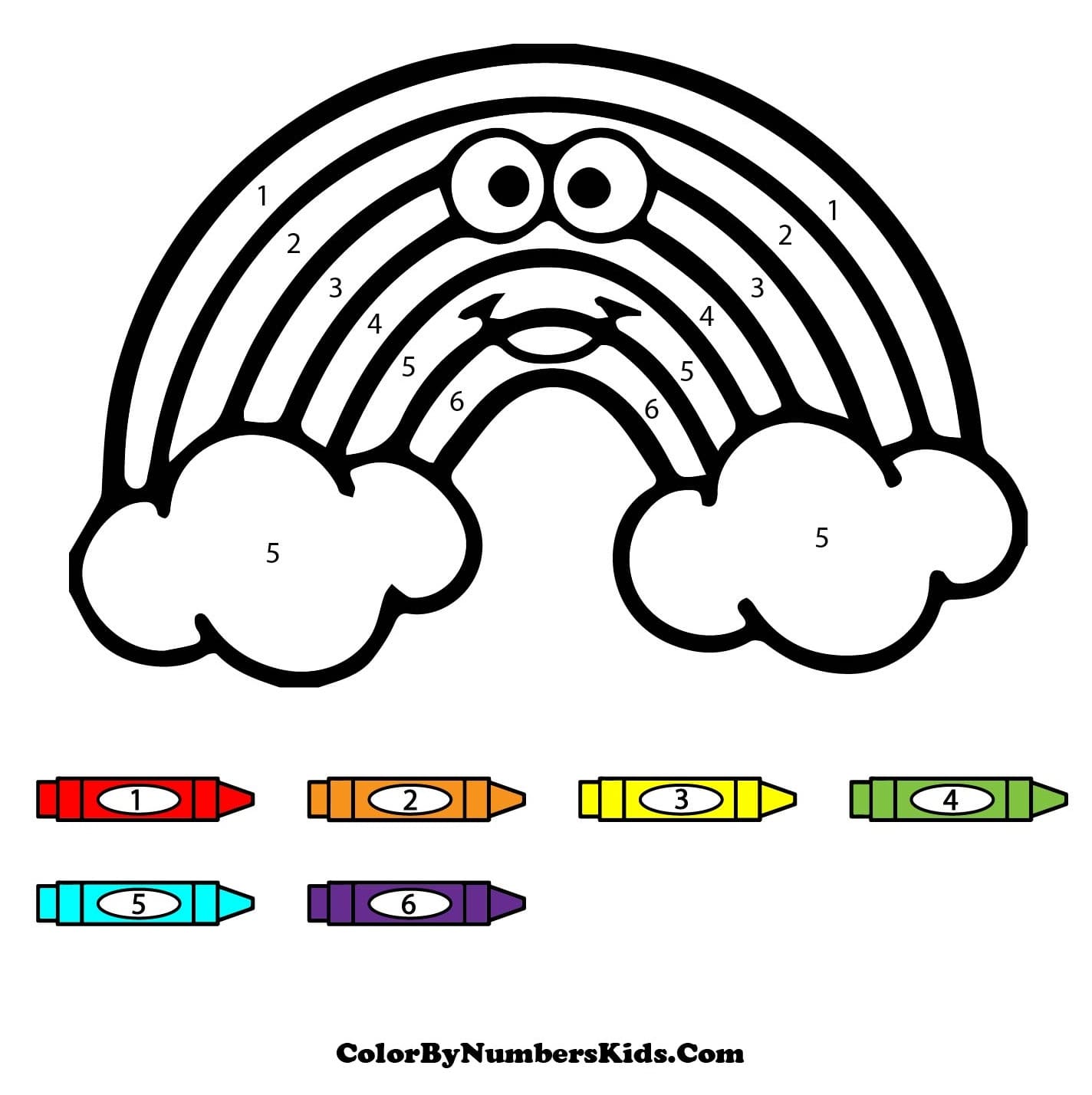 Cartoon Rainbow Color By Number