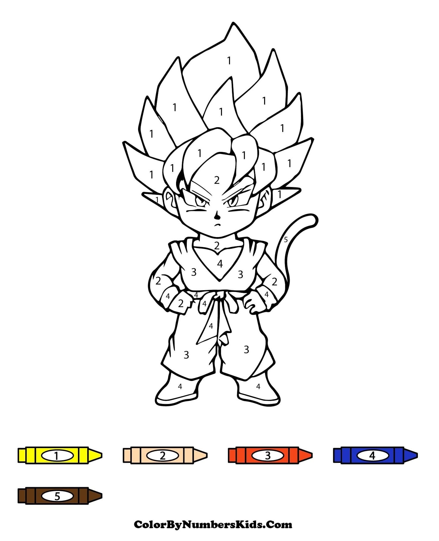 Chibi Goku Color By Number