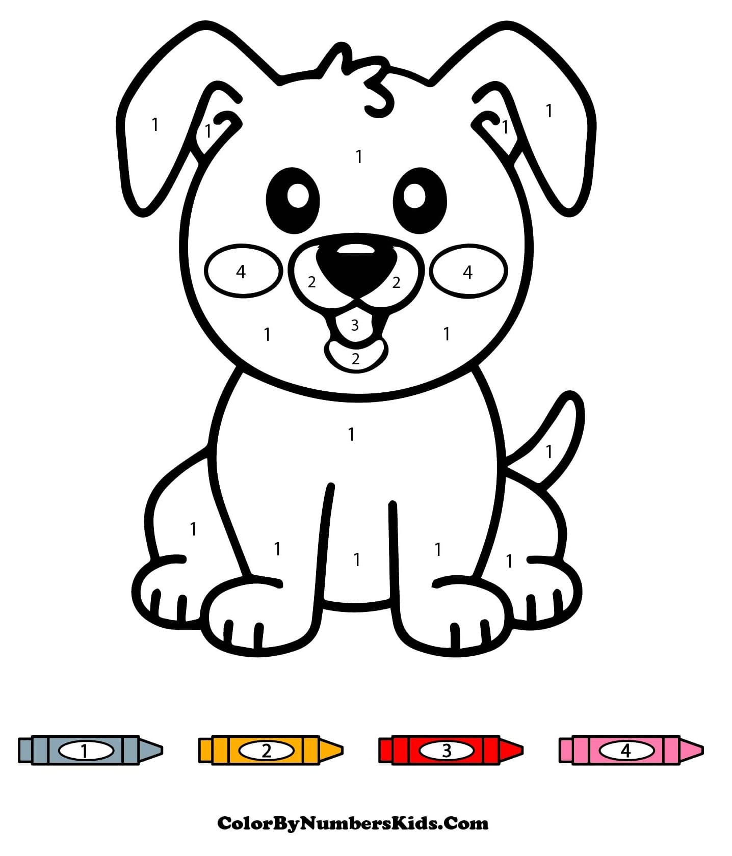 Color By Number Dog