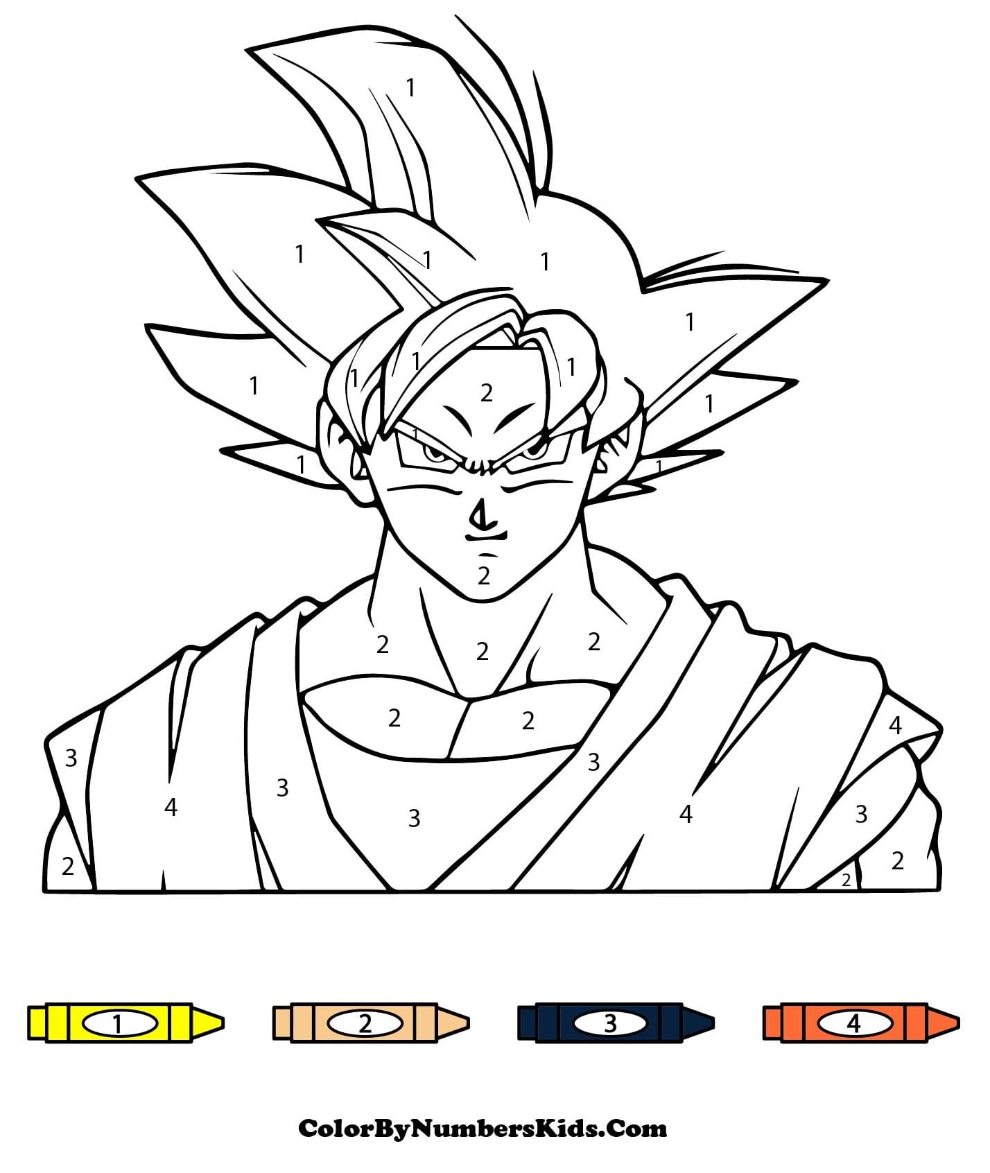 Cool Goku Color By Number