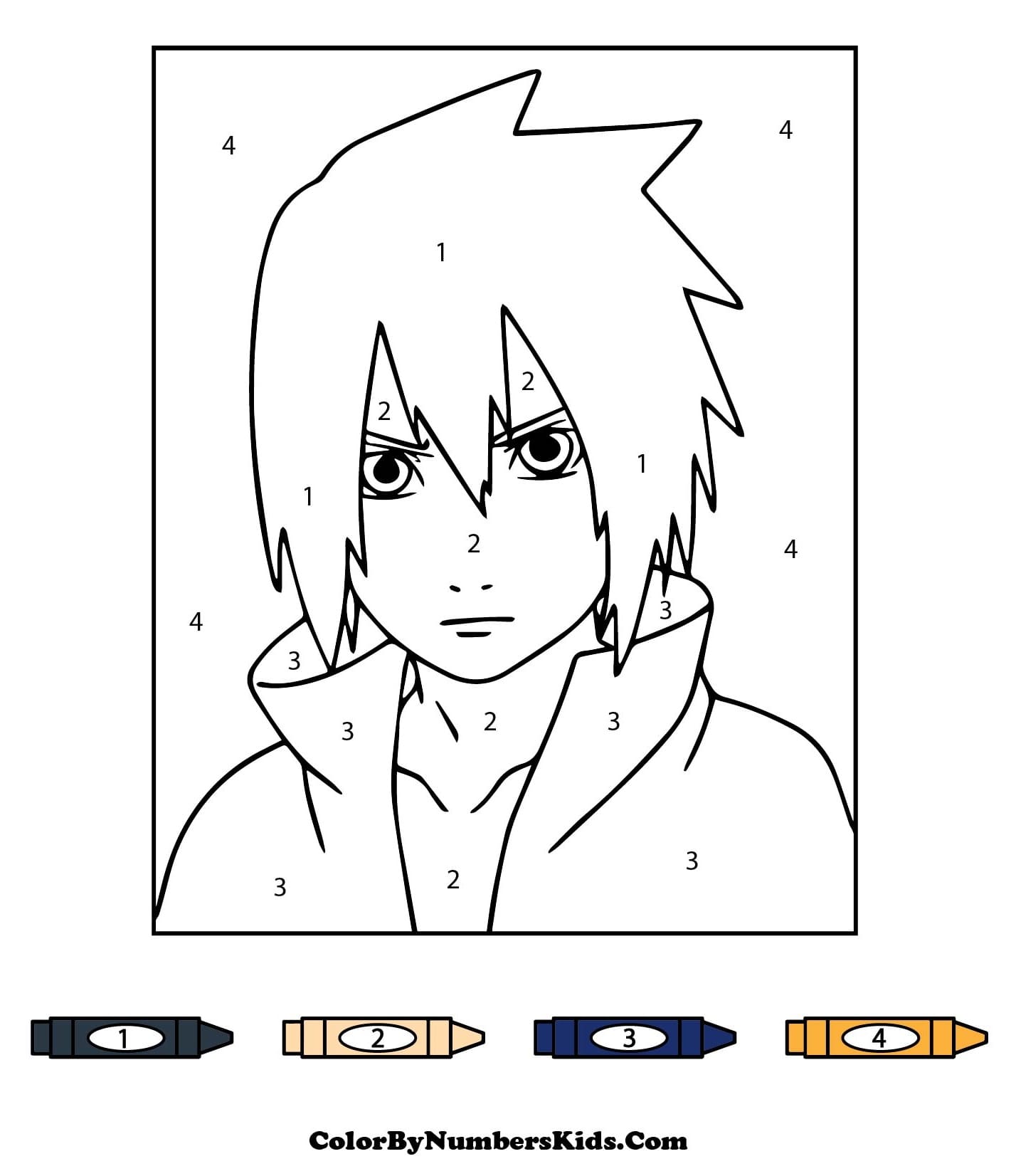 Cool Sasuke Color By Number