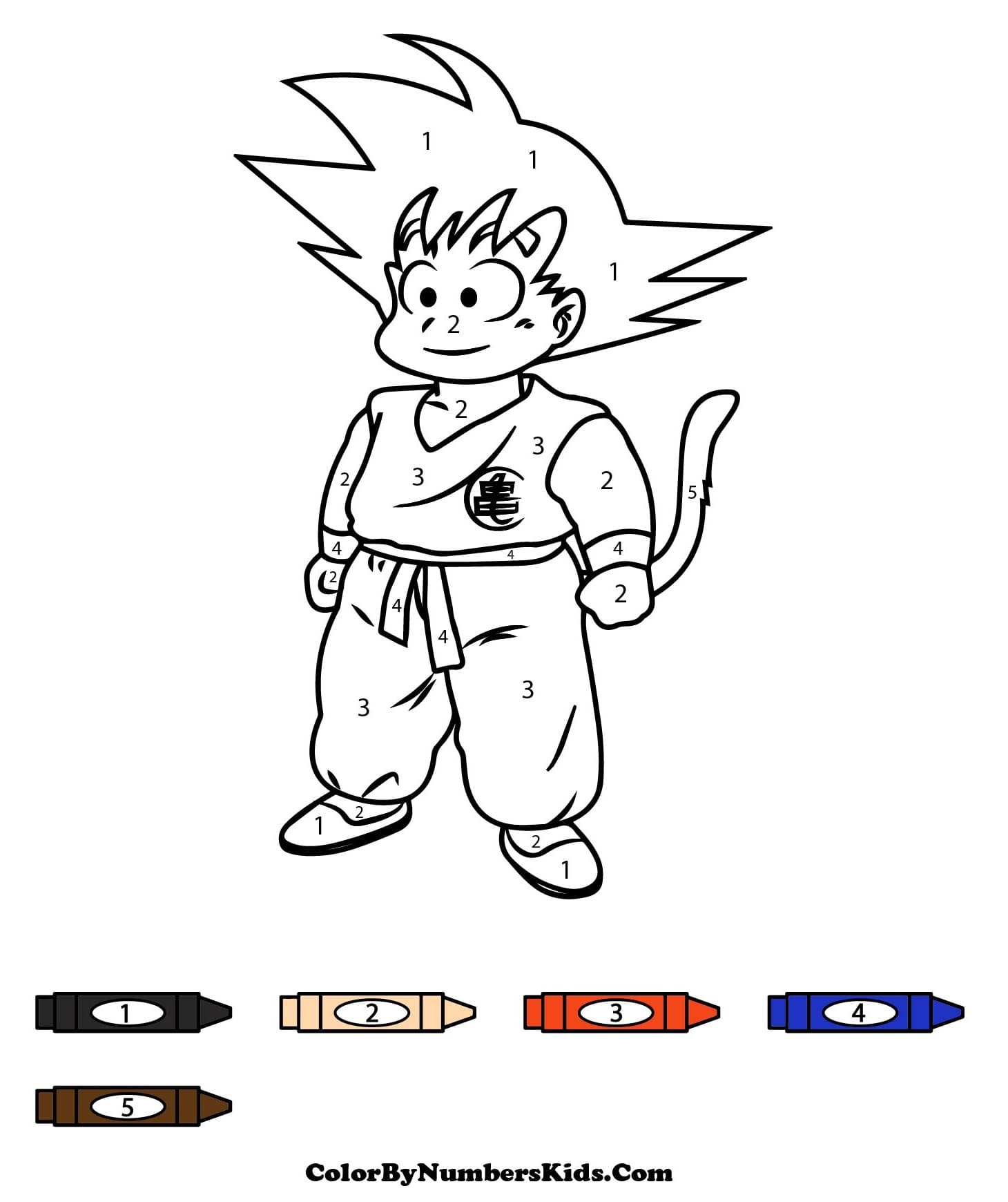 Cute Goku Color By Number