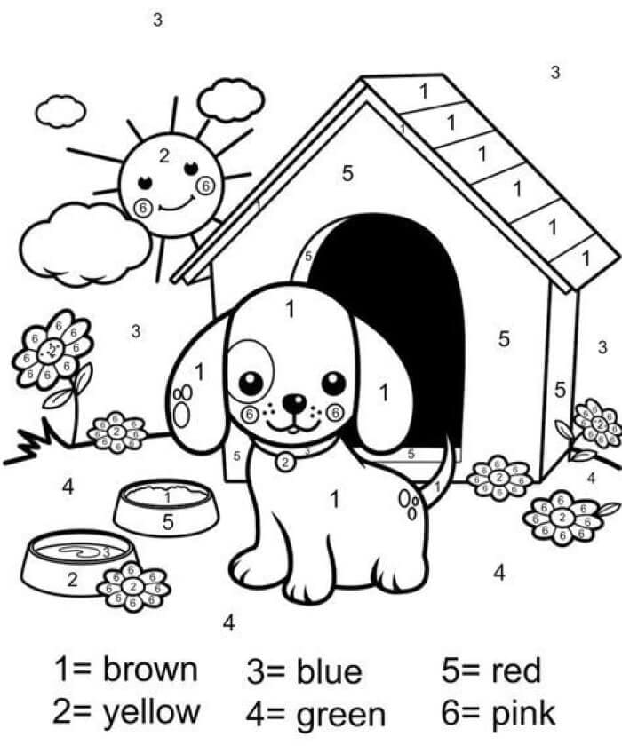Cute Little Dog Color By Number