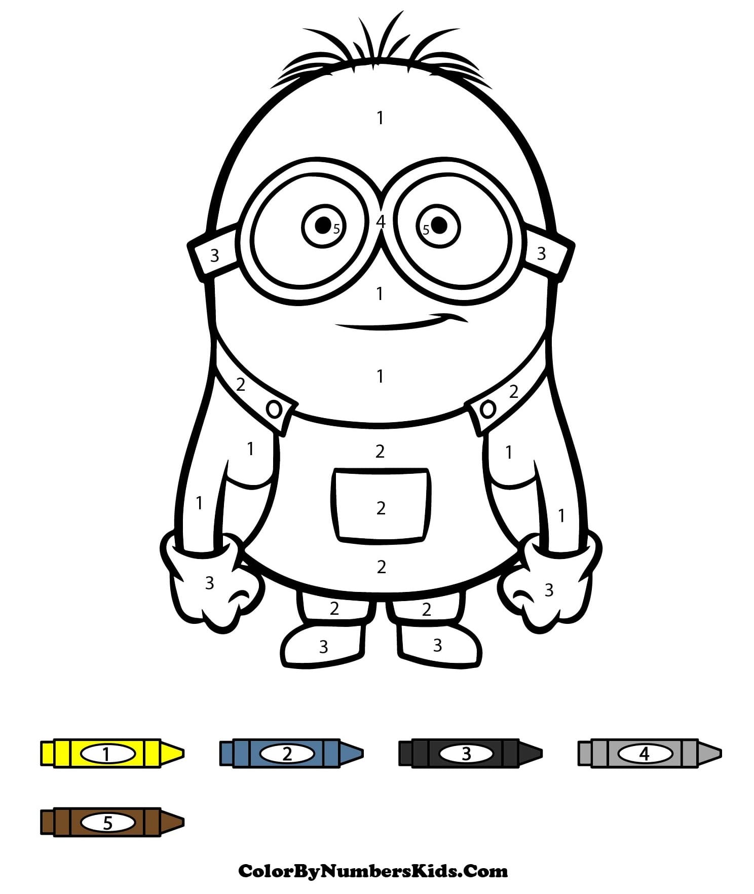 Cute Minion Color By Number