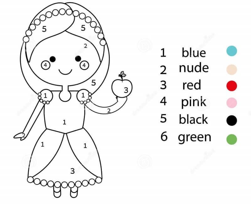 Cute Princess Color By Number