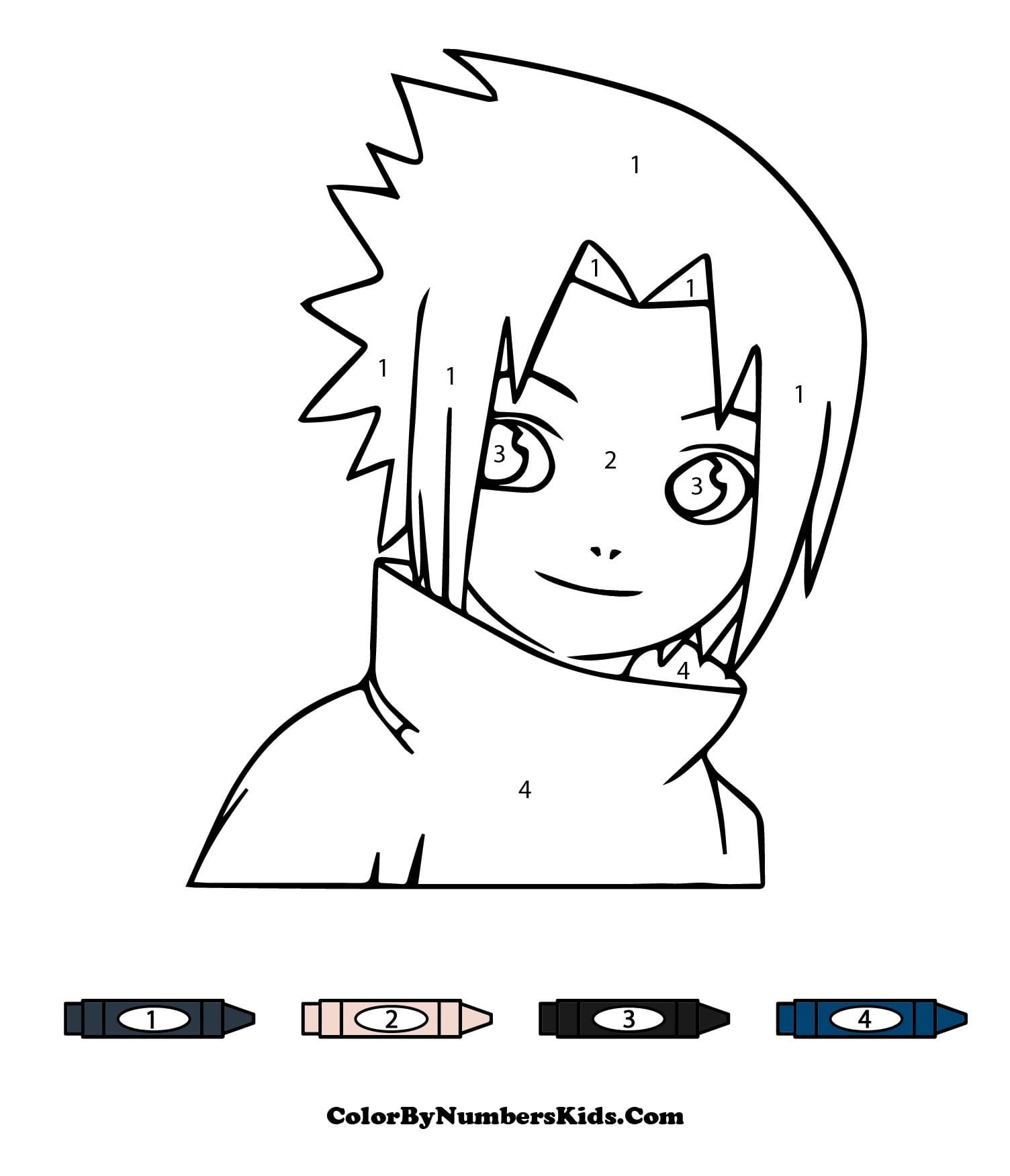 Cute Sasuke Color By Number