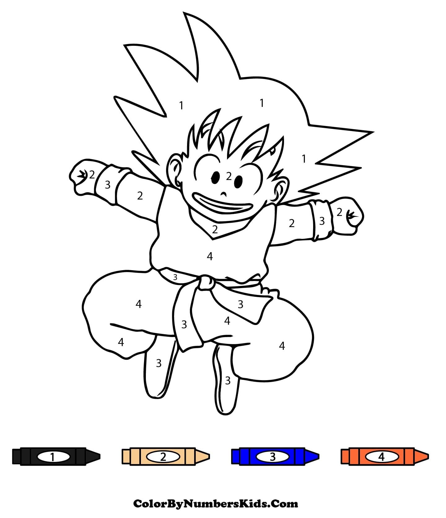 Cute Son Goku Color By Number