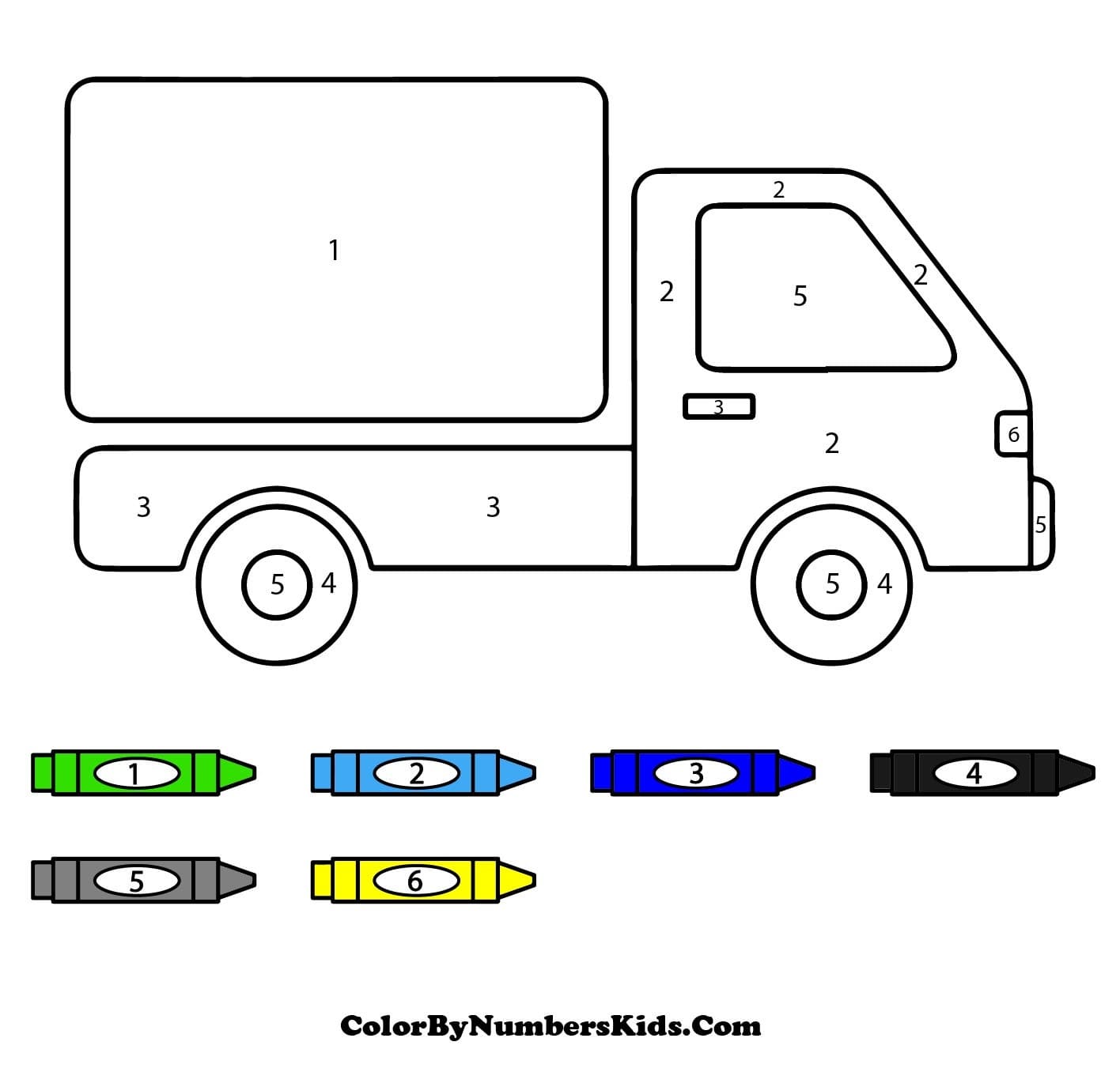 Delivery Truck Color By Number