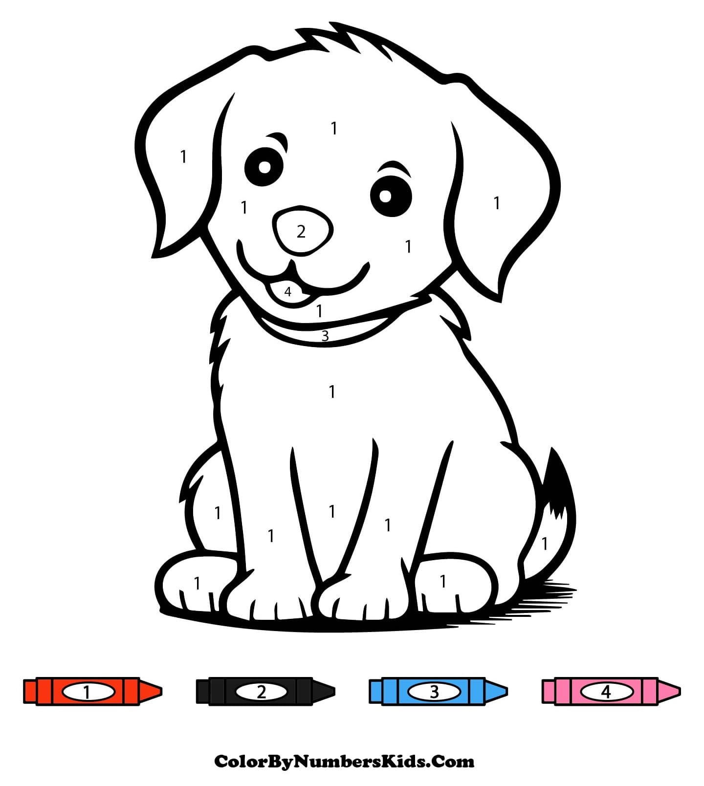 Dog Color By Number Worksheet